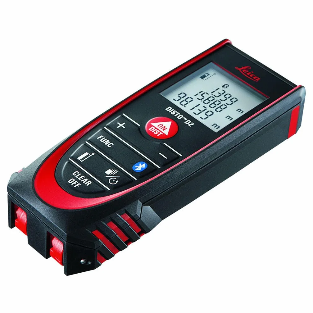 Leica DISTO D2 – metro laser multifunzione dotato di Bluetooth (associazione tramite app) per la misura di distanze, superfici e volumi (utilizzabile negli ambienti interni)