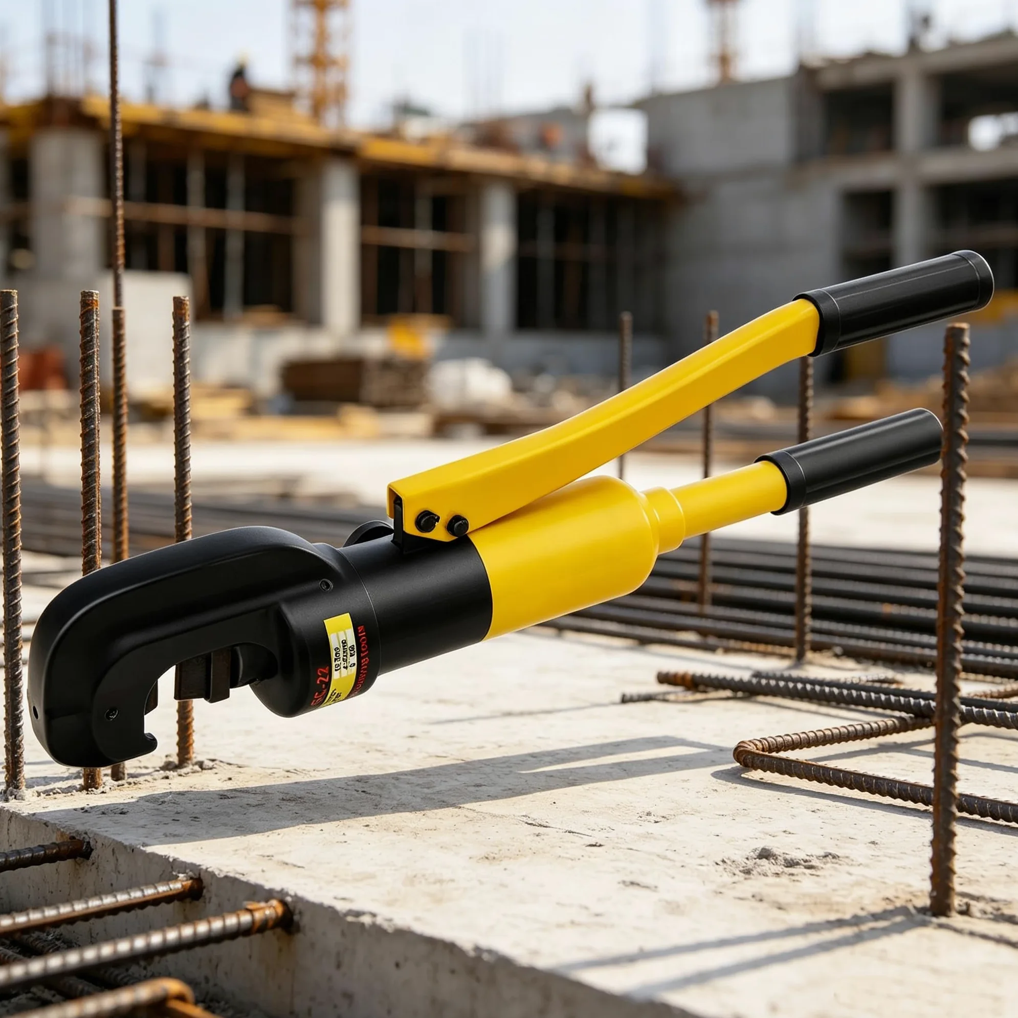 Tronchese idraulico da 13 tonnellate in ferro con testa di serraggio a forma di C, taglierina idraulica manuale, taglierina idraulica manuale portatile per acciaio da costruzione, utensile da taglio
