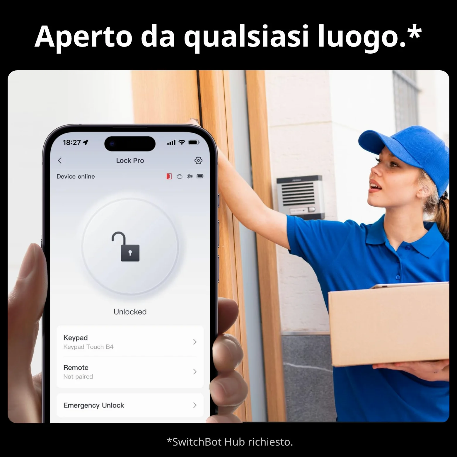 SwitchBot WiFi Smart Lock Pro con Hub Mini, Serratura Senza Chiave, Serratura Elettronica Intelligente Senza Conversione, Supporta la Matter, Alexa, Google, IFTTT