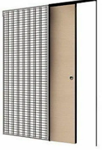 Porta scorrevole a scomparsa COMPLETA di controtelaio scrigno laminato Bianco Matrix Finitura Cromata 80x210