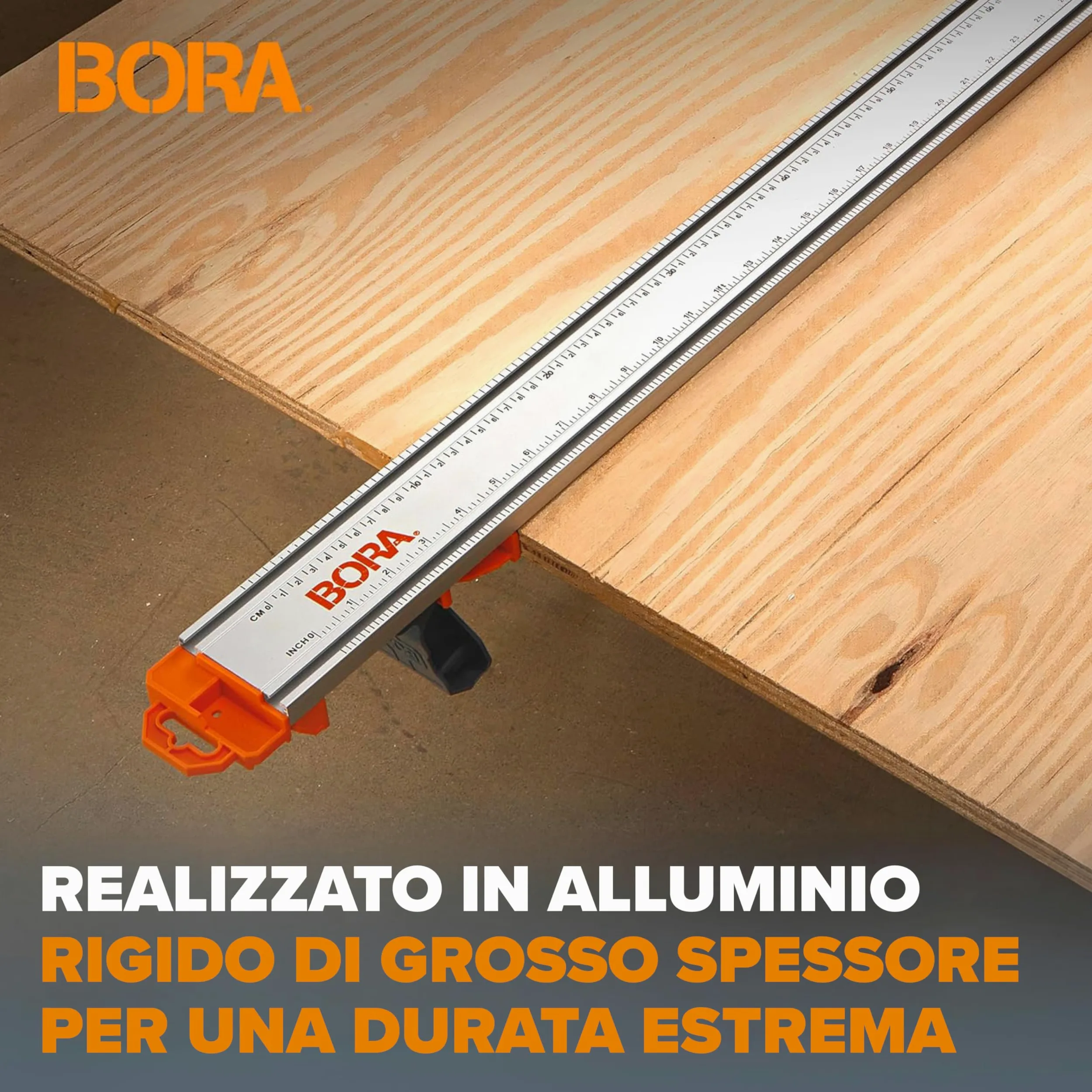 BORA NGX Clamp Edge 546100 – Guida di Taglio Dritta 2438 mm (96") per Sega Circolare, Tagli Precisi su Pannelli, Sistema Quick Connect