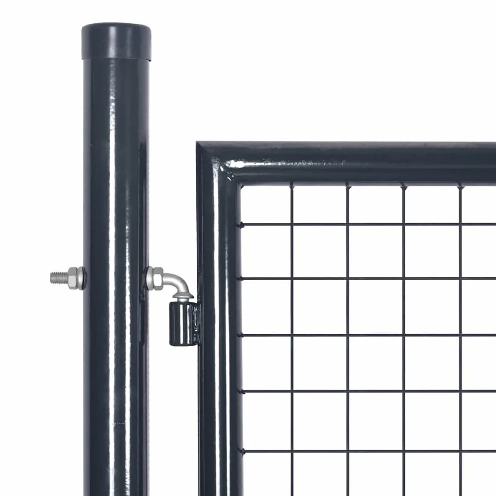 Gecheer Cancello,da Giardino,Esterno,in Acciaio Zincato,Grigio Antracite,306x125 cm,Cancello,Doppia Anta,Cancello,da Giardino,Esterno,Cancello, Metallo,Cancello, Acciaio,Cancello, per Esterno