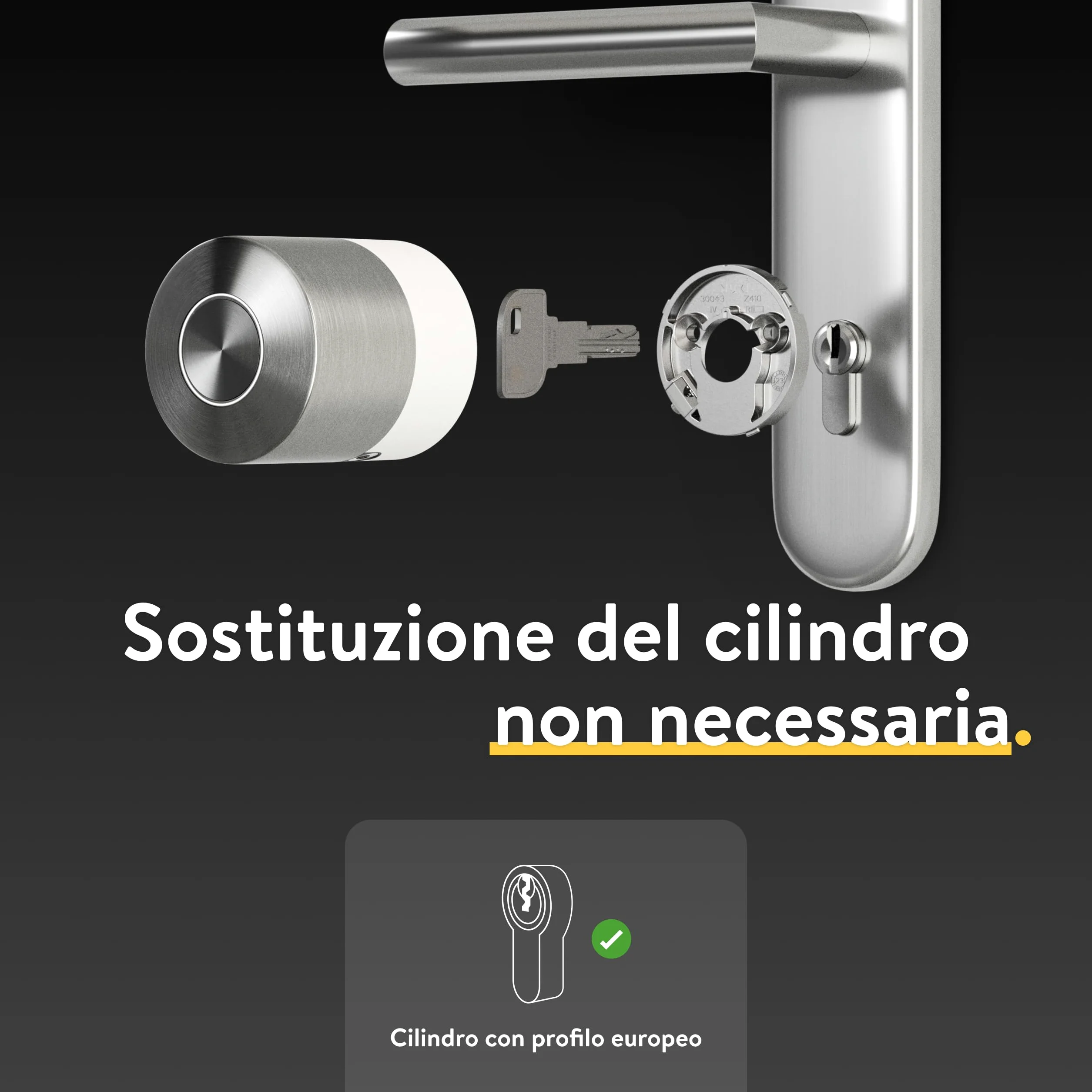Nuki Smart Lock Pro con Bluetooth, Wi-Fi & Matter, Integrazione in Smart Home, Serratura elettronica per chiusura remota, installazione retrofit senza sostituzione del cilindro