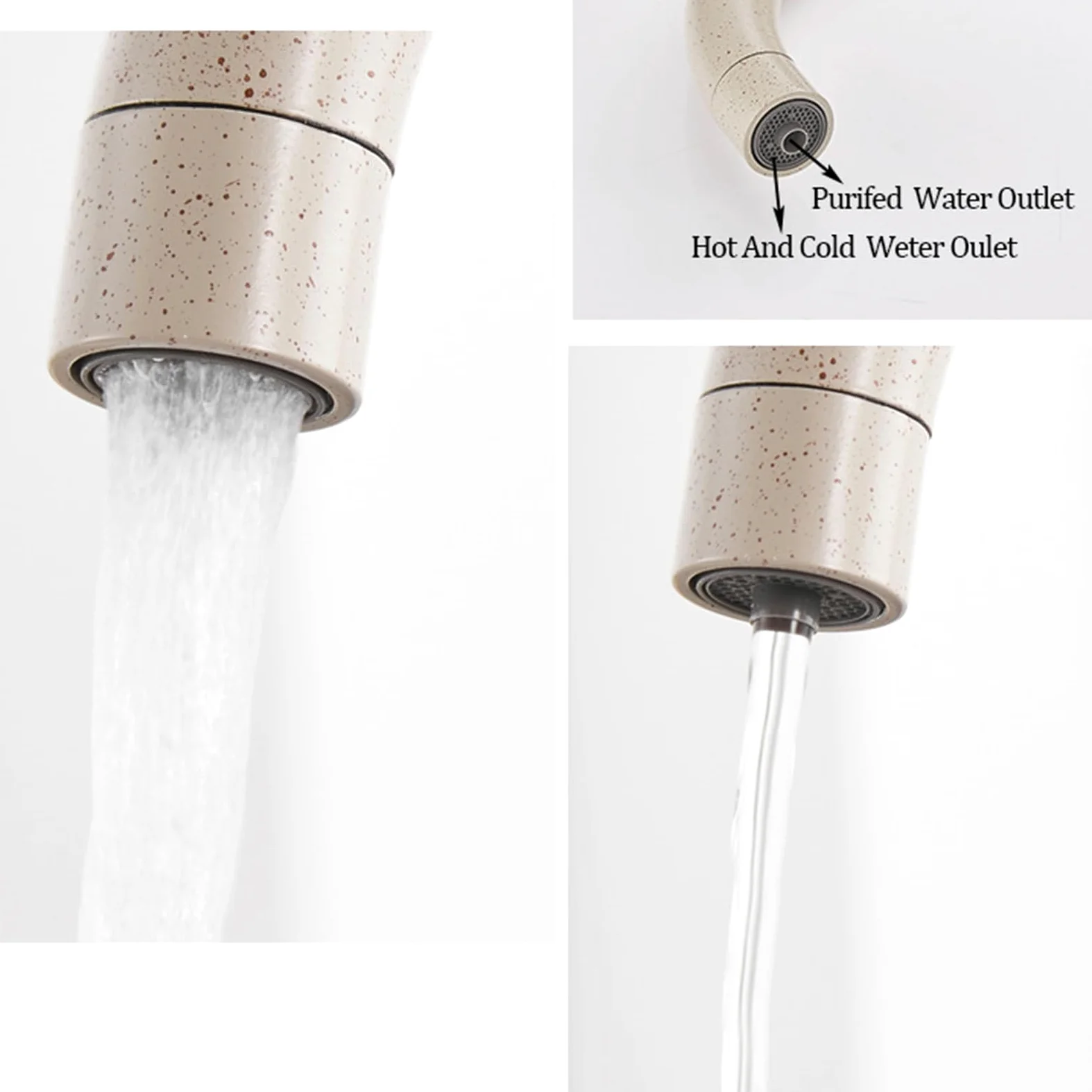 XJTNLB Rubinetto Depuratore Acqua Avena 3 Vie Rubinetto Lavello Cucina 3 Vie per Osmosi con Doppia Maniglia