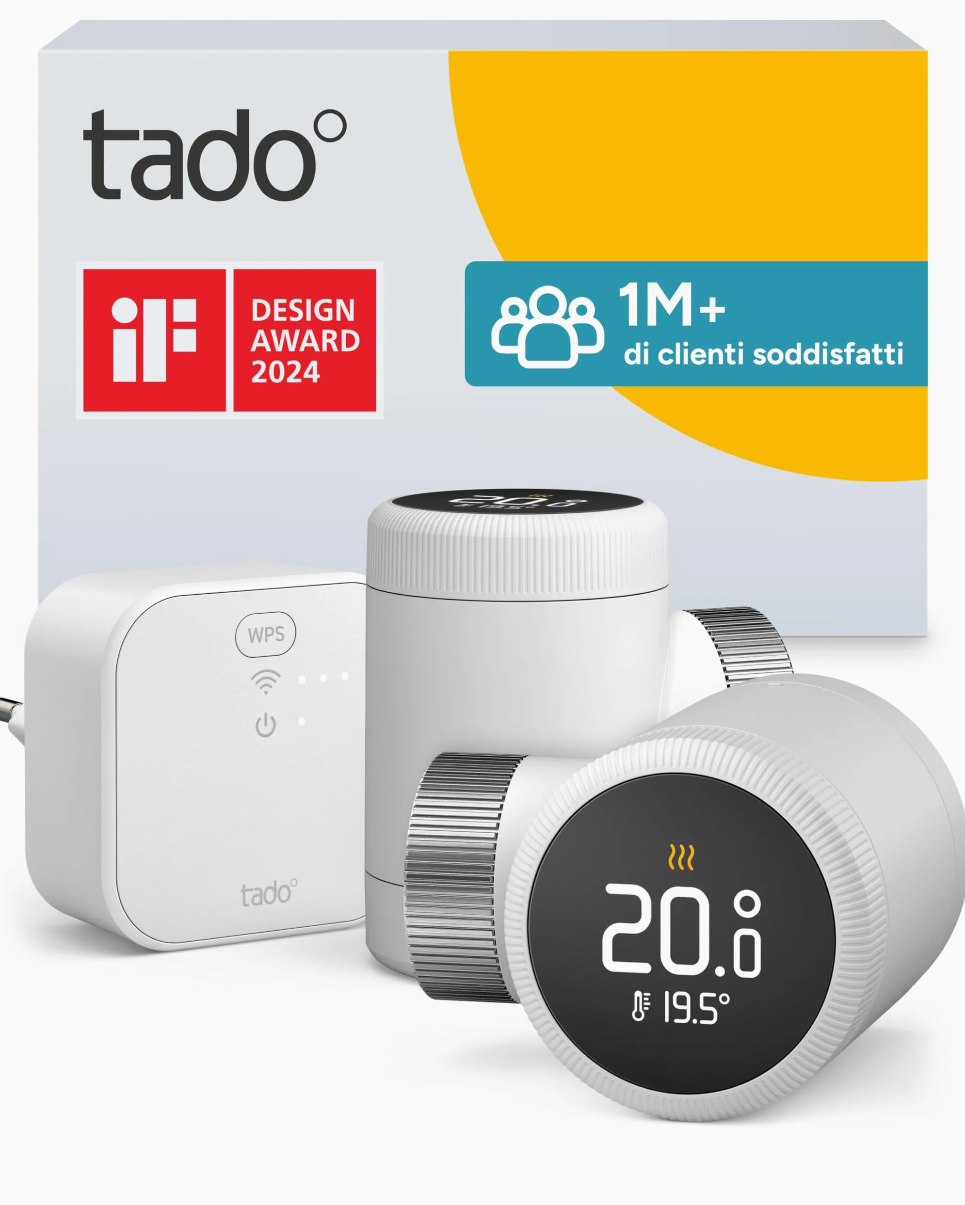 tado° termostato intelligente X – Starter Kit con Bridge X, controllo del riscaldamento tramite app e smart speaker (Alexa, Siri, Google Assistant), risparmio energetico