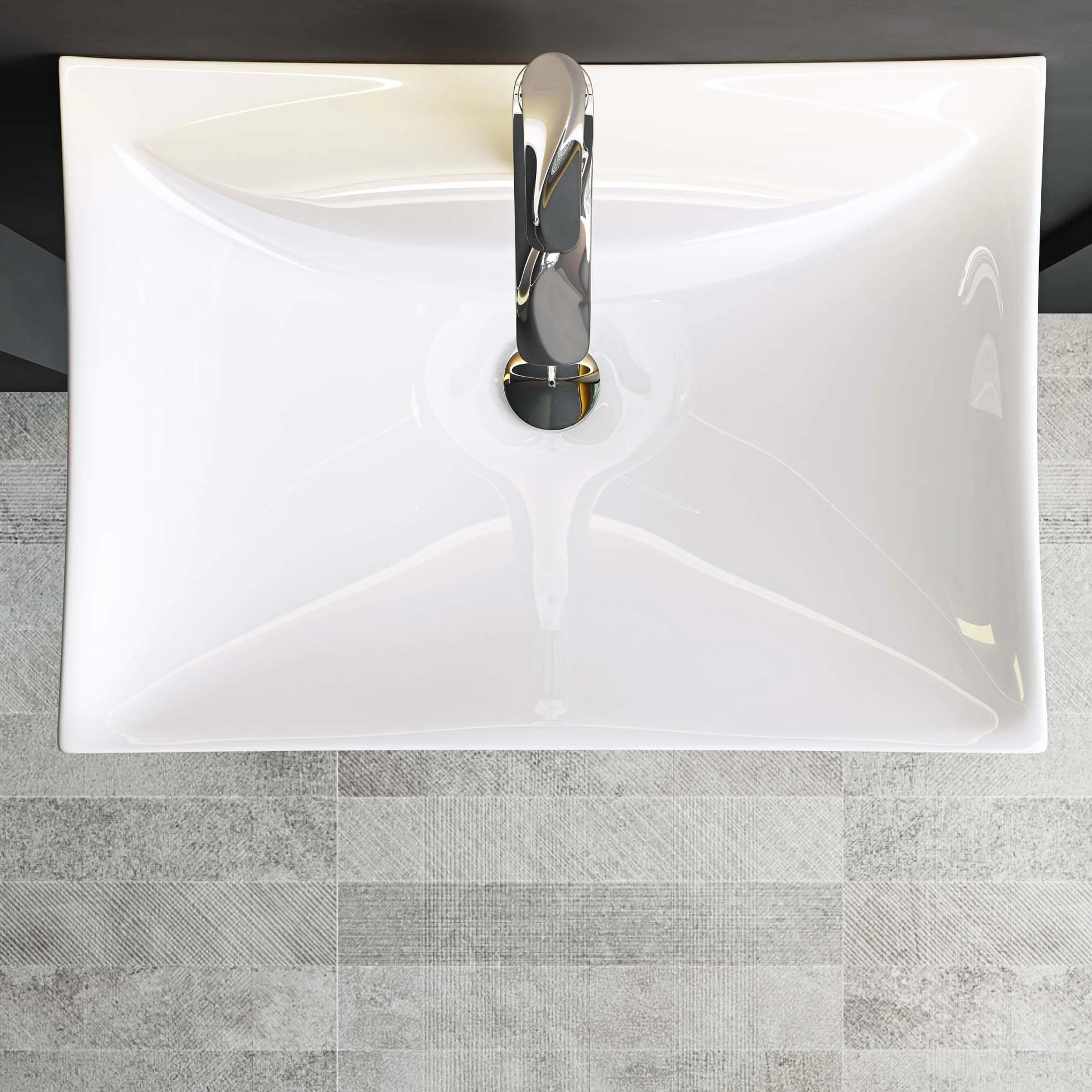 Mai & Mai Lavabo da Appoggio 60.5X44X18cm, Lavandino Bagno Lavabo in Ceramica Nano Rivestimenti inclusi Brüssel709