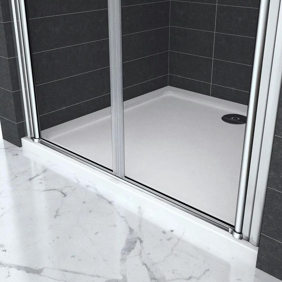 Porta Per Nicchia box doccia 75x195 cm 2 Ante Apertura Saloon In Vetro Temperato Trasparente 6mm Anticalcare