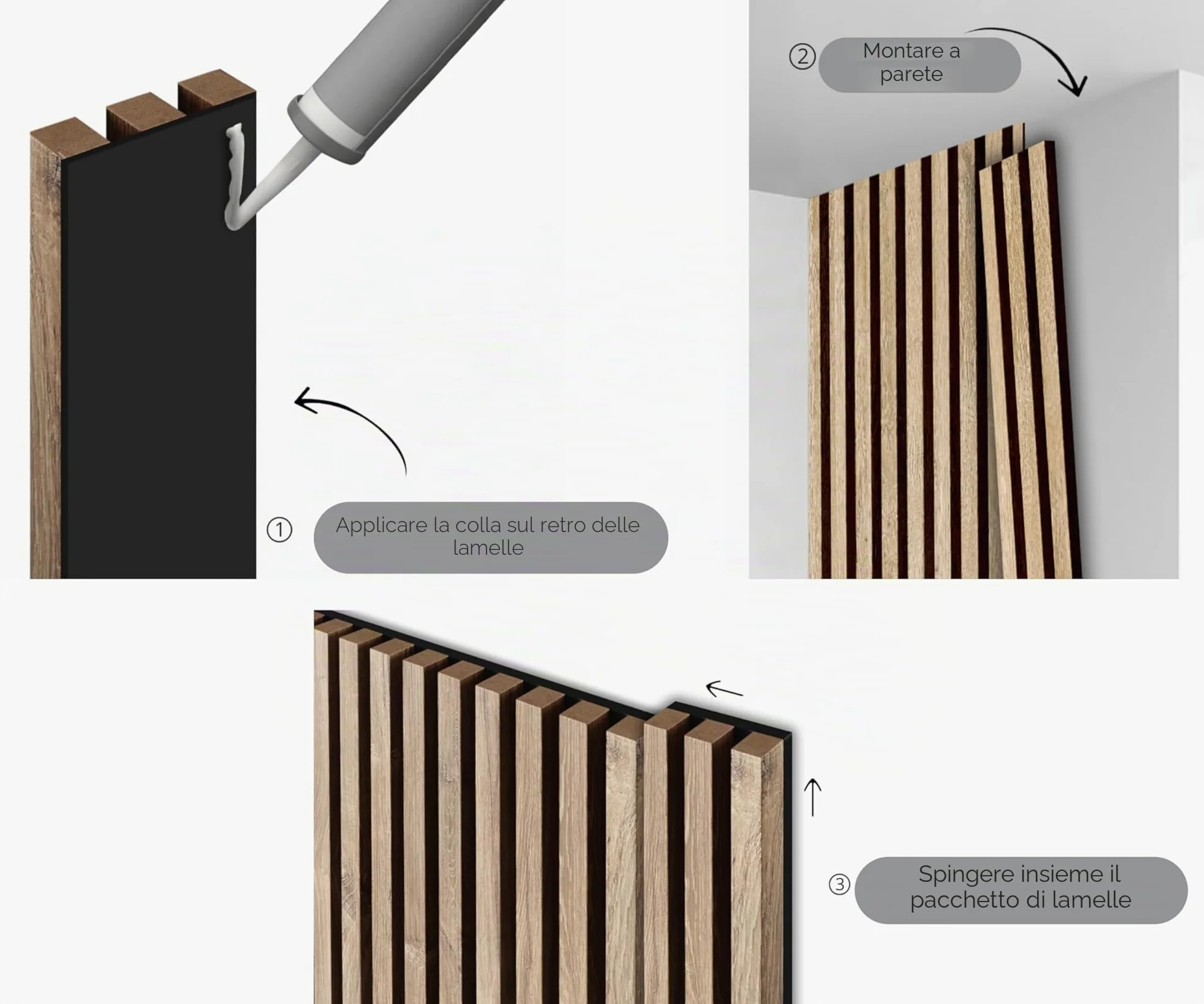 Pannelli Acustici Su Piastra Bianca 4 Pezzi 240x18,5 cm Rovere Naturale Grandson Pannelli Decorativi In MDF Rivestimento Pareti Legno Per Soggiorno