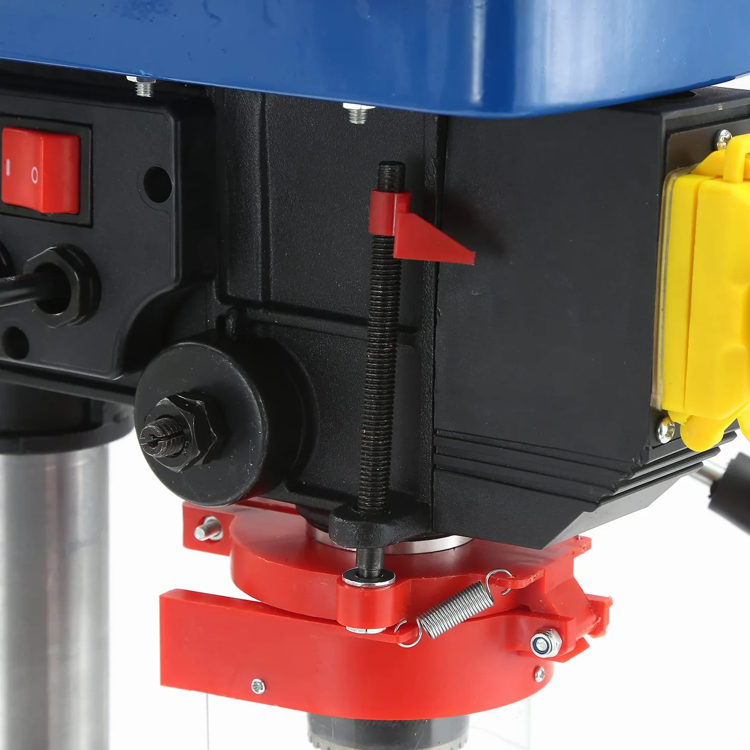 KATSU Trapano a Colonna da Banco con Morsa 375W 5 Velocità 55mm Profondità di Foratura Elettrico Regolabile in Altezza Trapano a Pilastro da Banco Industriale Banco da Lavoro