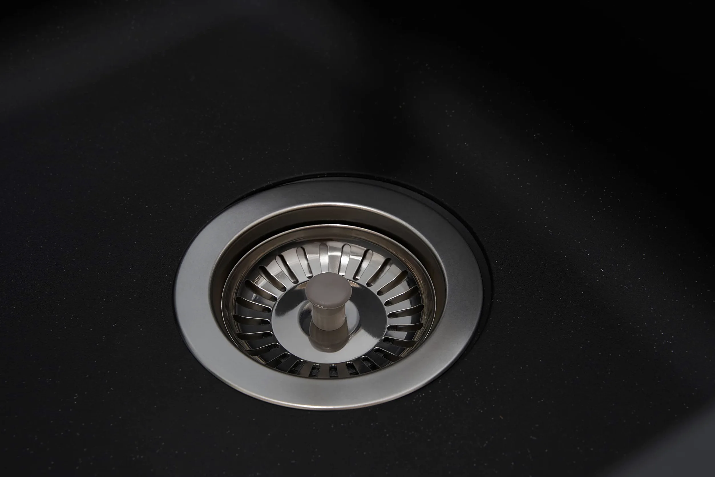 Respekta Lavello da Cucina in Mineralite Color Nero, Lavello da Incasso a 1,5 vasche, dimensioni 100 x 50 cm, Lavello Adatto per Mobili Sottolavello da 60 cm di Larghezza