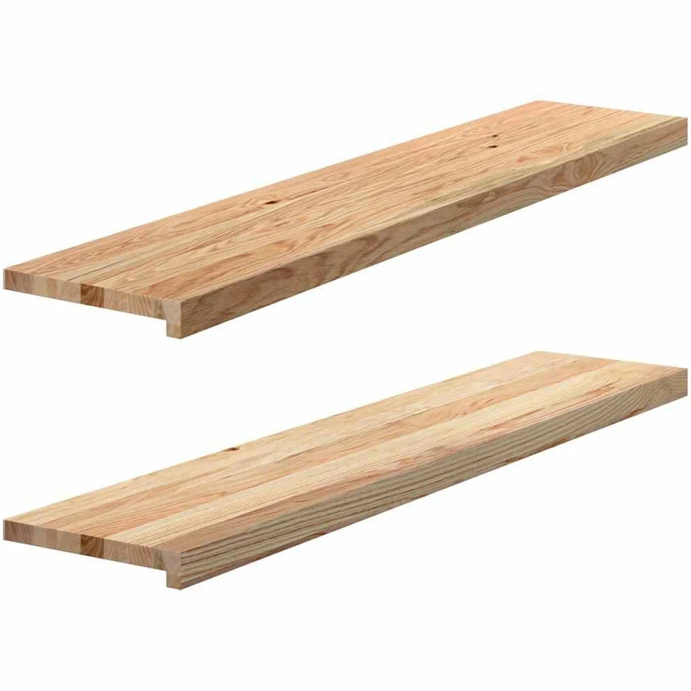 Gecheer Davanzali 2 pz Non Trattati 120x30x2cm Legno Massello di Rovere