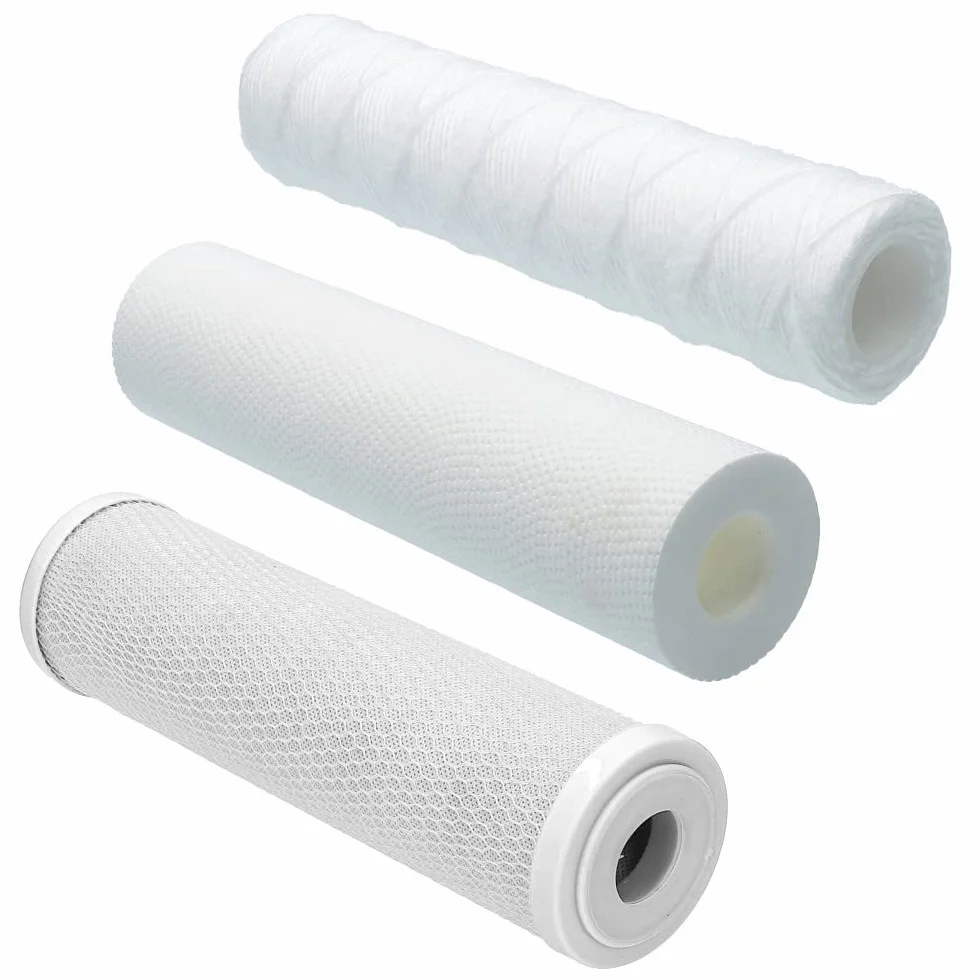 Wessper Set di 15 filtri per l'acqua da 10 pollici, cartucce universali per filtro dell'acqua domestica, filtro dell'acqua per fontana: filtro stringa, filtro in schiuma, filtro acqua al carbone