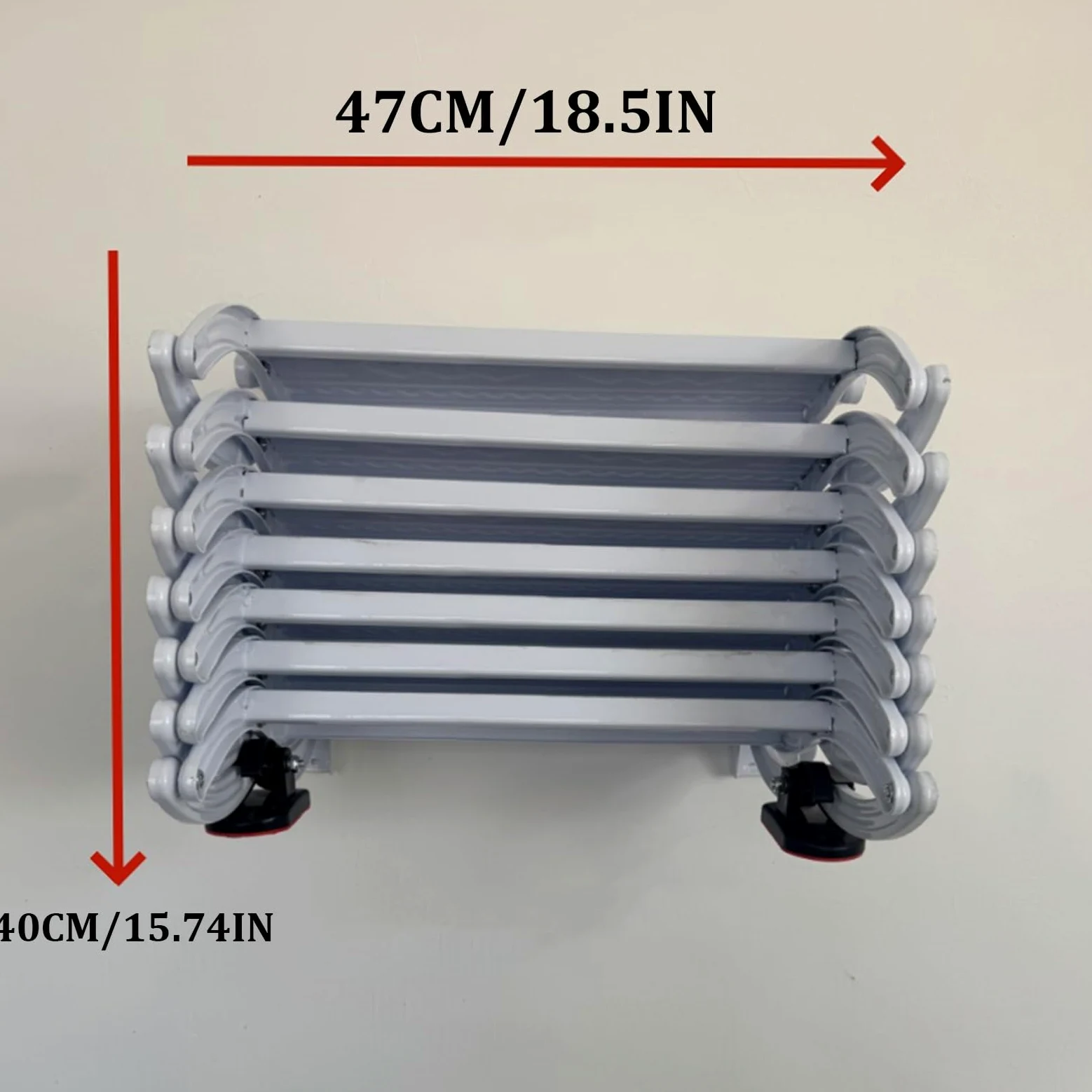 Scala pieghevole a parete, scala retrattile per soffitta per accesso soffitta, sistema di montaggio a soffitto portatile, design telescopico in acciaio, capacità 300 kg