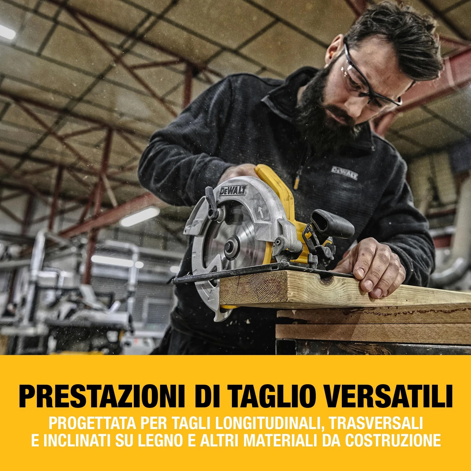 DEWALT Sega circolare con lama da 184mm, Motore da 1350W, DWE560-QS