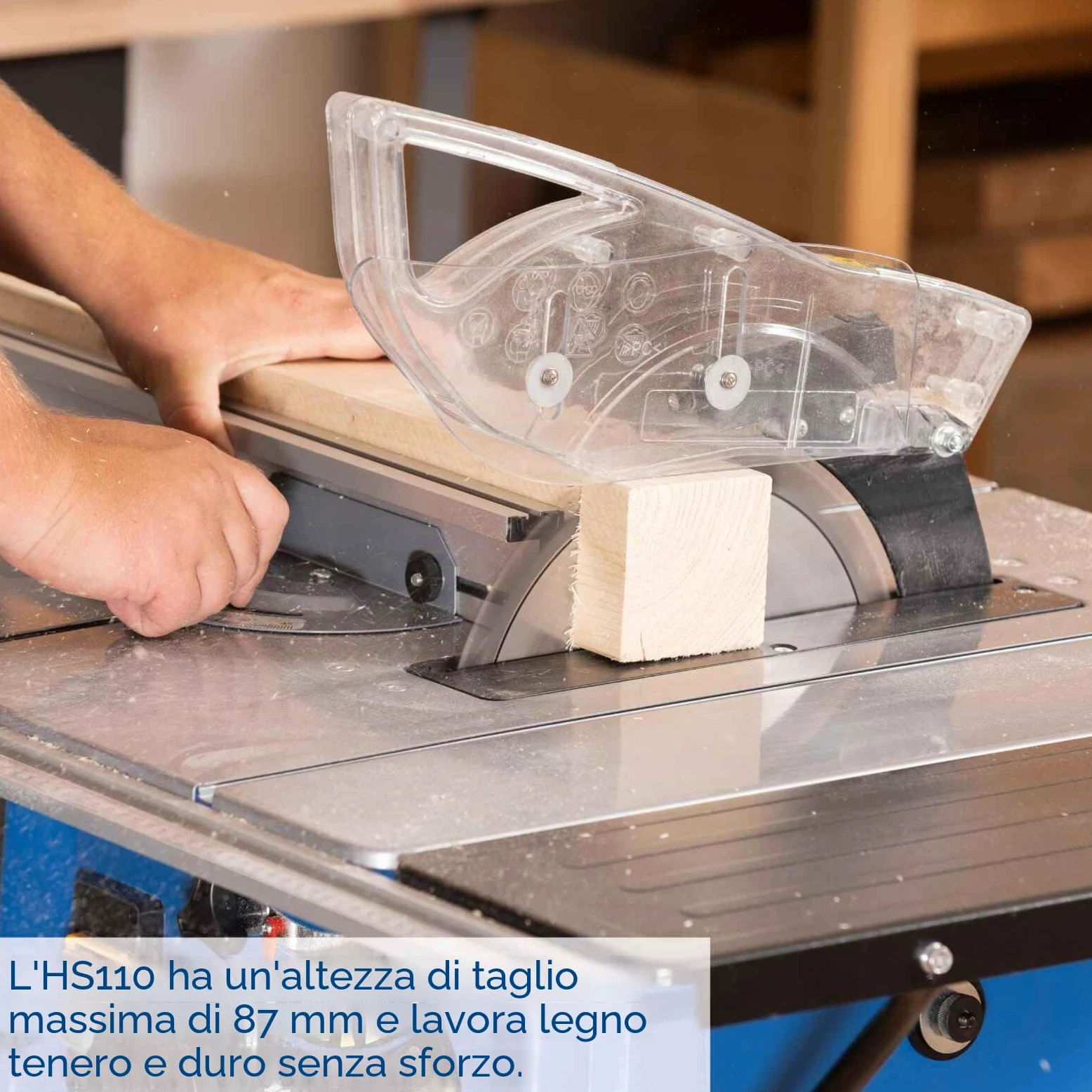 Scheppach Sega circolare da tavolo HS110 | 2000 W | Lama Ø254 mm | Altezza di taglio fino a 87 mm | Allargamenti da tavolo | Viene fornito con protezione lama, guida angolare e guida parallela