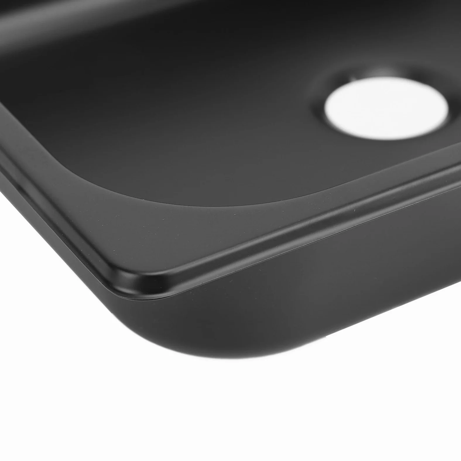325 x 265 x 65 mm lavello per 304 in acciaio inossibile drenaggio efficiente cucina quadrata lavandino bagno con uscita 40 mm per barca per per roulotte (Spruzzando nero di plastica)