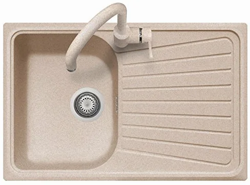 Plados Lavello cucina Linea Spazio 79.10 ad Una Vasca più Scolapiatti, Colore Avena, Dimensione 790x500 mm