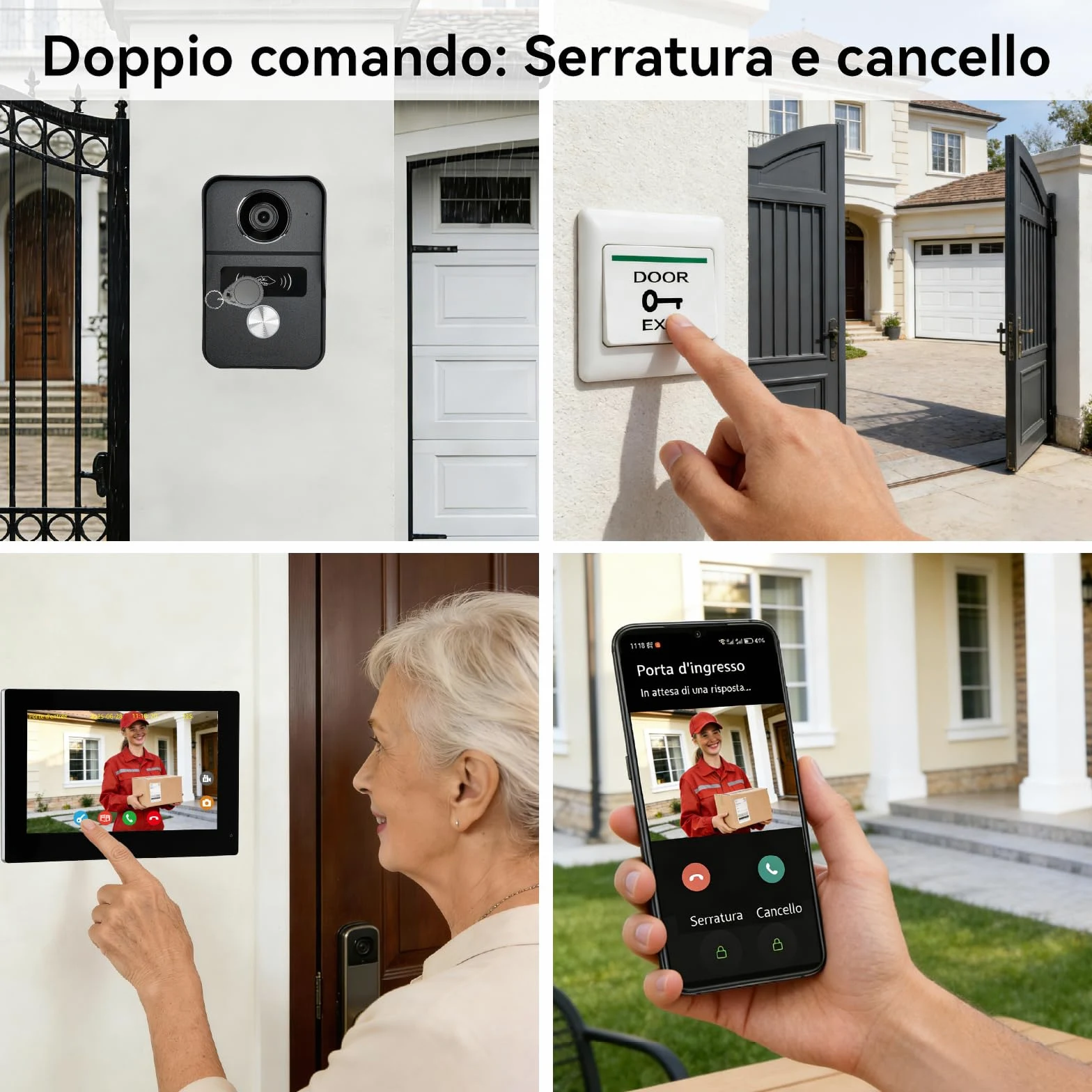 WALN Videocitofono connesso Smart, citofono con telecamera a 2 fili con monitor Touchscreen da 7 pollici, Audio bidirezionale, Sistema interfono con sblocco remoto, Wi-Fi 2.4G/5G,KW02-IP7B