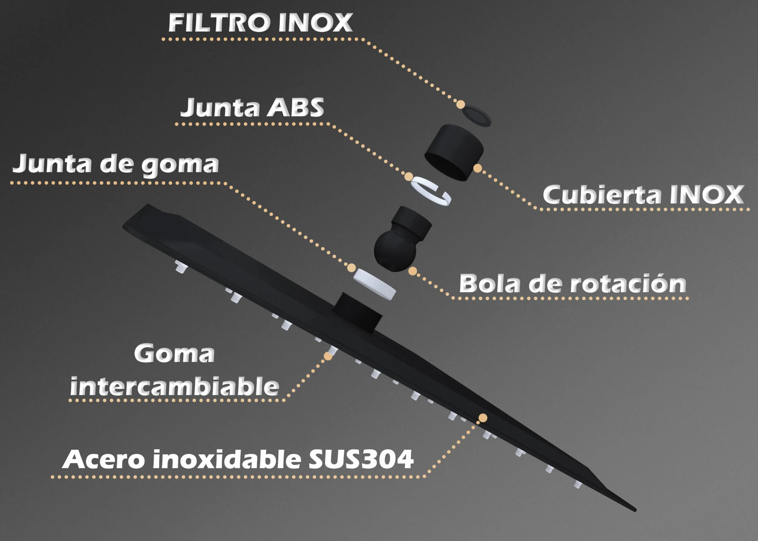 VALAZ Doccia Incasso Nero Opaco | Miscelatore Doccia Incasso Spruzzatore Effetto Pioggia | Installazione a Parete Facile | Inossidabile, Rotondo, Spruzzatore 20 cm, Serie Miño