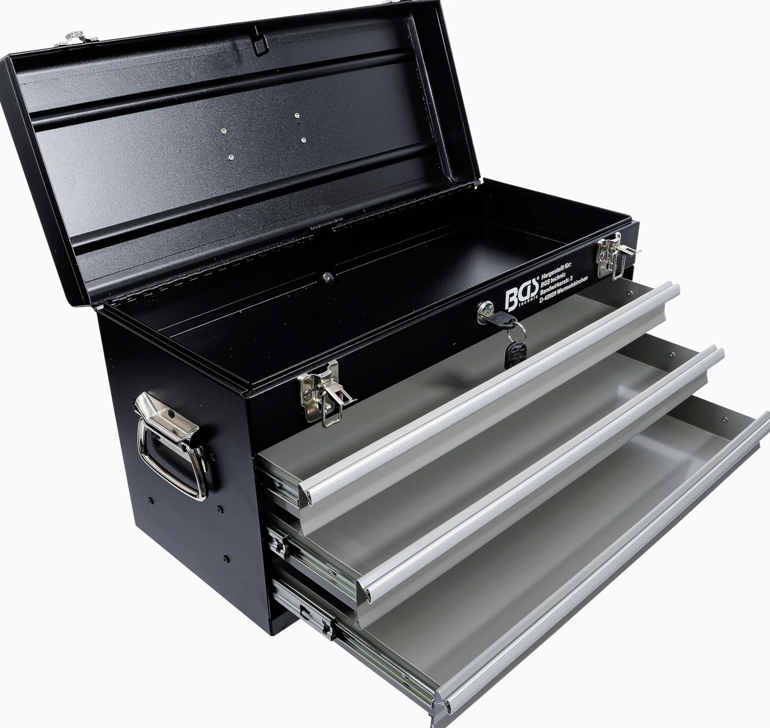 BGS 3312 | Valigetta utensili in metallo, vuota | 3 cassetti