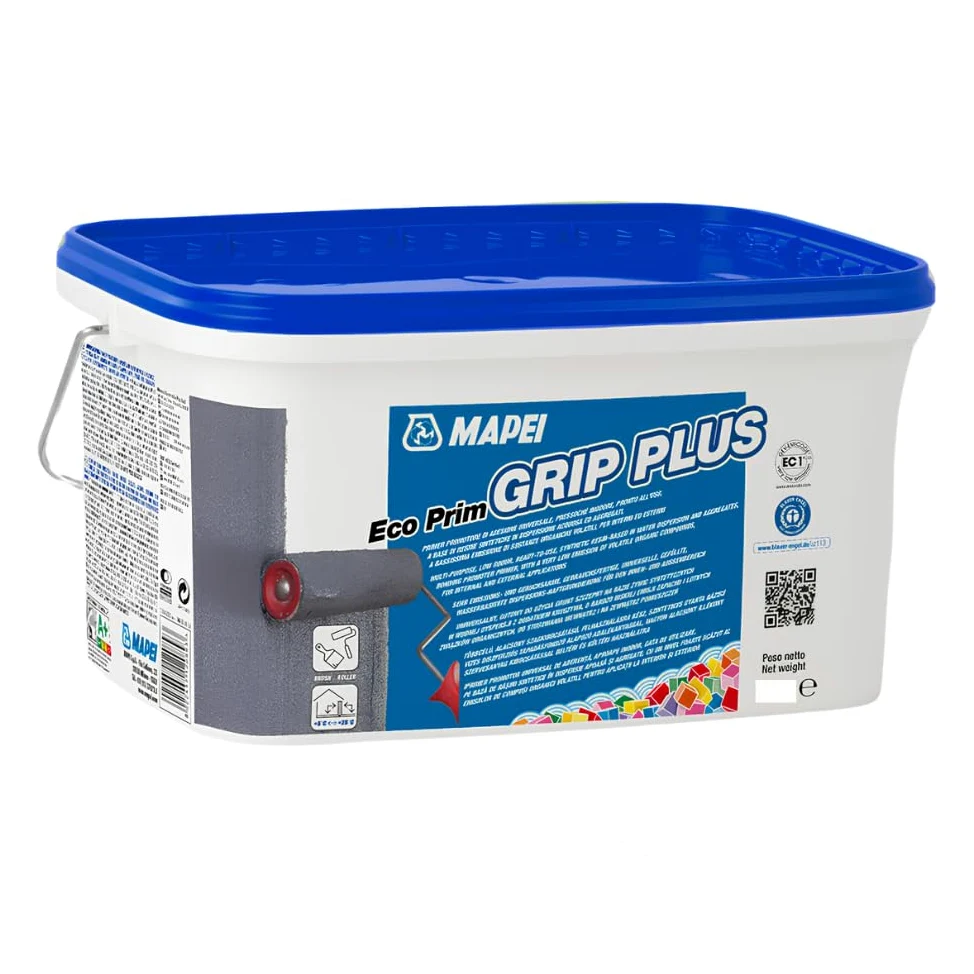 MAPEI Eco Prim Grip Plus Primer Promotore Adesione Universale Intonaci Rasature Adesivi Interno Esterno Parete Pavimento (10 kg)