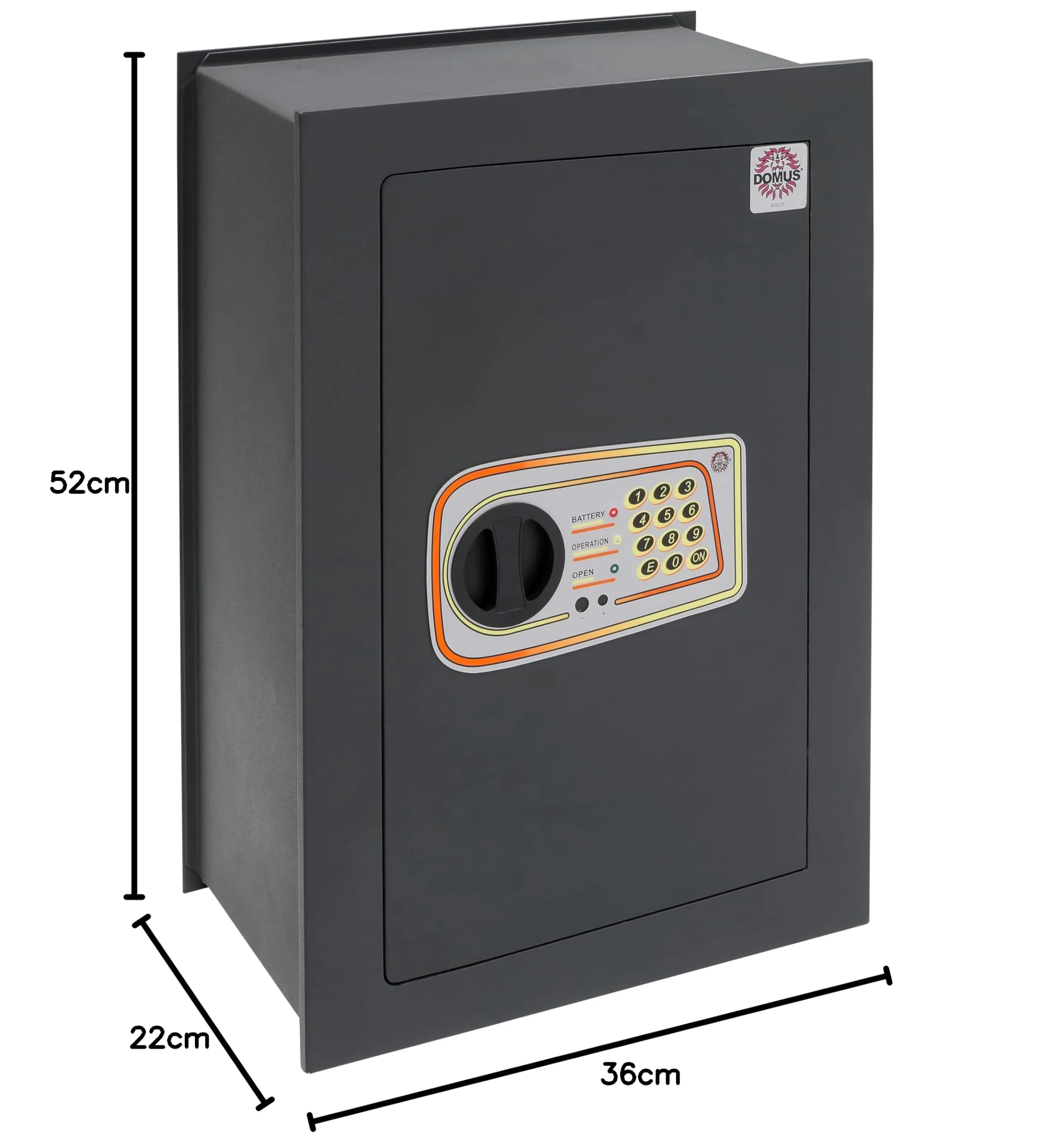 Arregui Domus DL/7 Cassaforte a Muro, Serratura Elettronica, Grigio Scuro