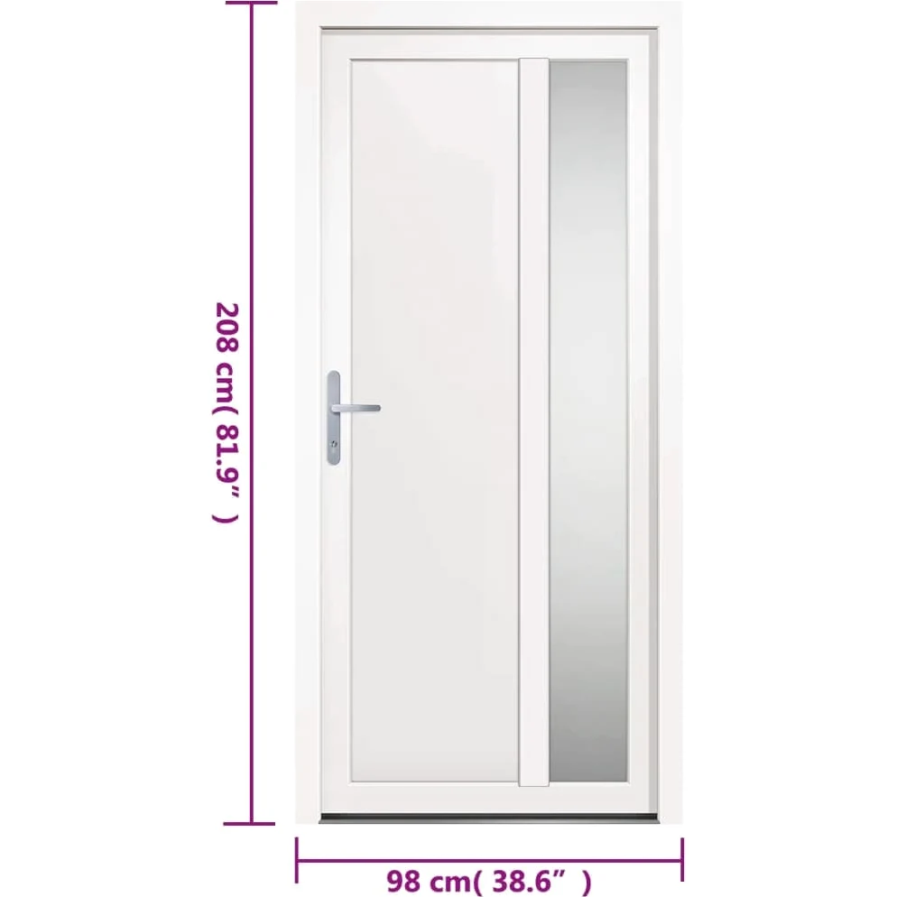 vidaXL Porta d'Ingresso Bianca in PVC 98x208 cm - Porta Entrata