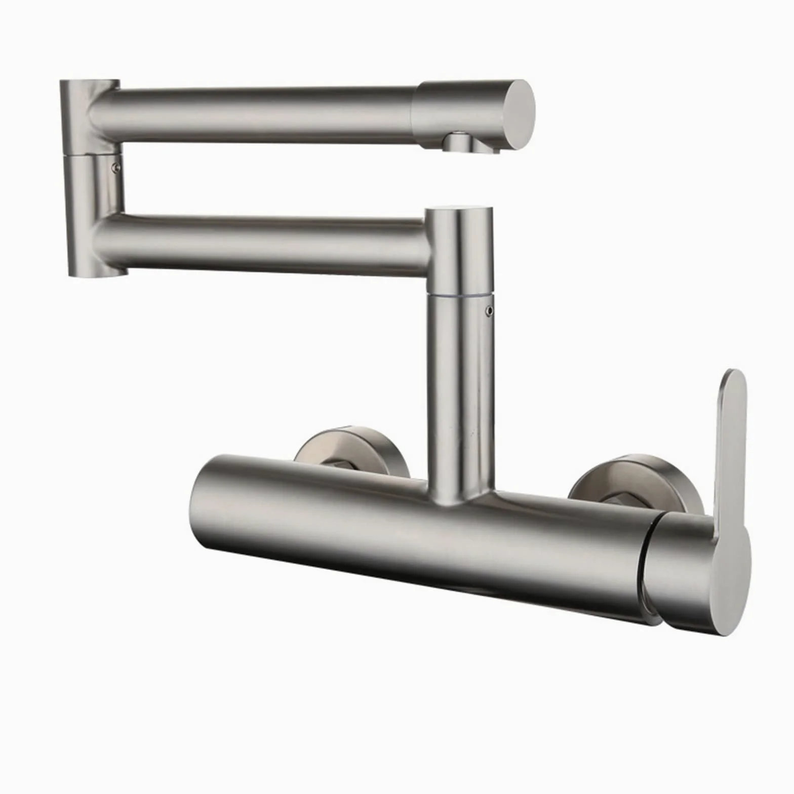 Rubinetto da cucina riempitivo for pentole, rubinetto for lavello pieghevole a parete in acciaio inossidabile Braccio oscillante a doppio snodo estensibile, maniglia singola 2 fori Rubinetto commercia