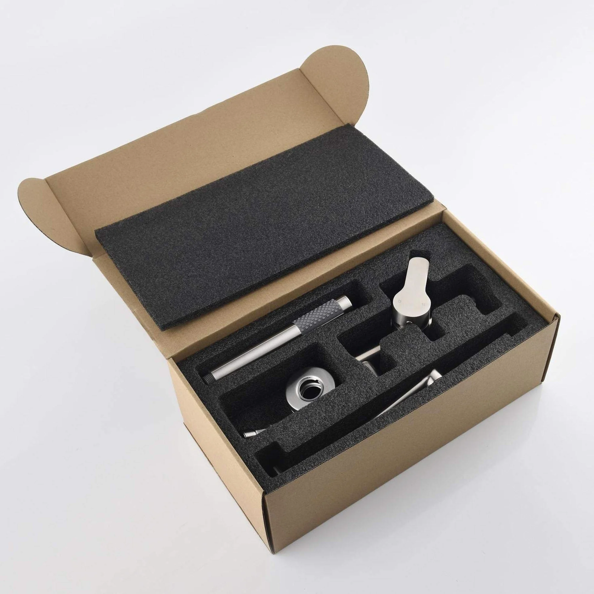 HomeLava Rubinetto per Vasca da Bagno con Doccetta Miscelatore Monocomando da Parete in Acciaio Inox Spazzolato con Deviatore Miscelatore Monocomando con Tubo Doccia da 1,5 m.