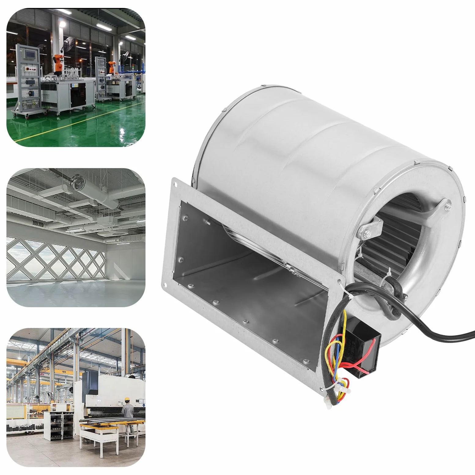Ventilatore radiale con doppia aspirazione 150 W AC 220 V – girante Ø 146 mm, per aspirazione, ventilazione, officina e macchinari