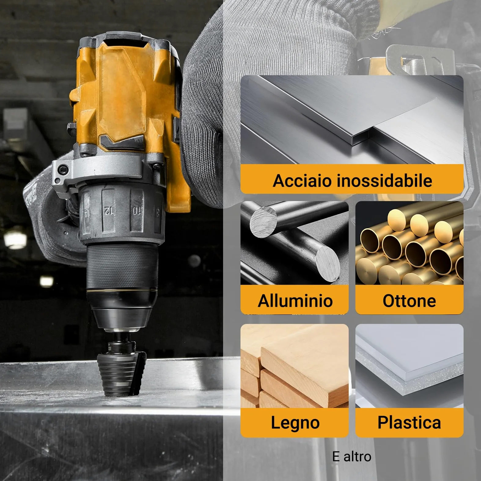 15 Livelli Fresa Conica M35 AlTiN, 4-32 mm, Punta Conica per Acciaio Inossidabile, Ferro, Alluminio, Plastica e Legno, Hss Punte Coniche Professionali