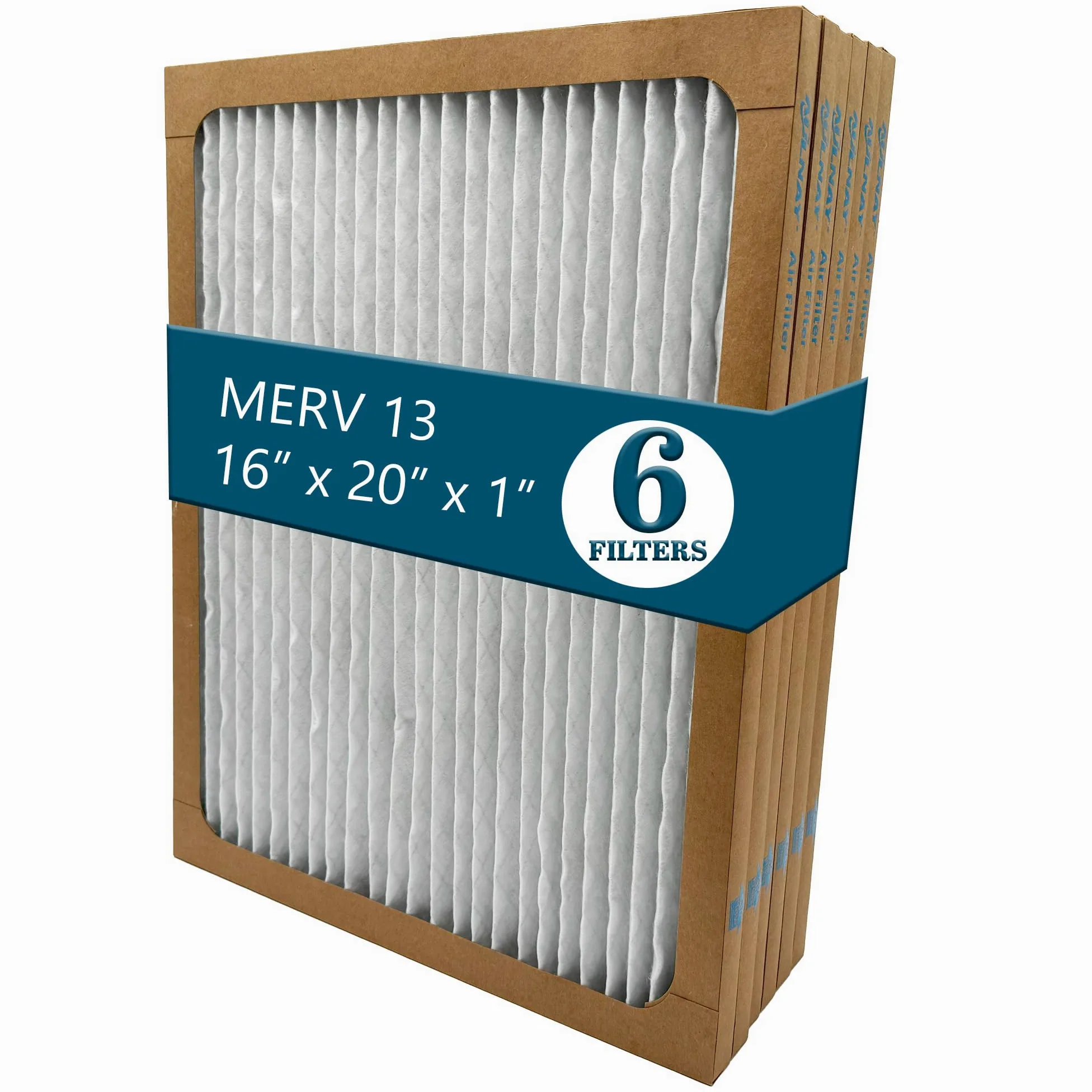 Furnace - Filtro aria a pieghe MERV 13, 40,6 x 50,8 x 2,5 cm, per sistemi HVAC (confezione da 6)
