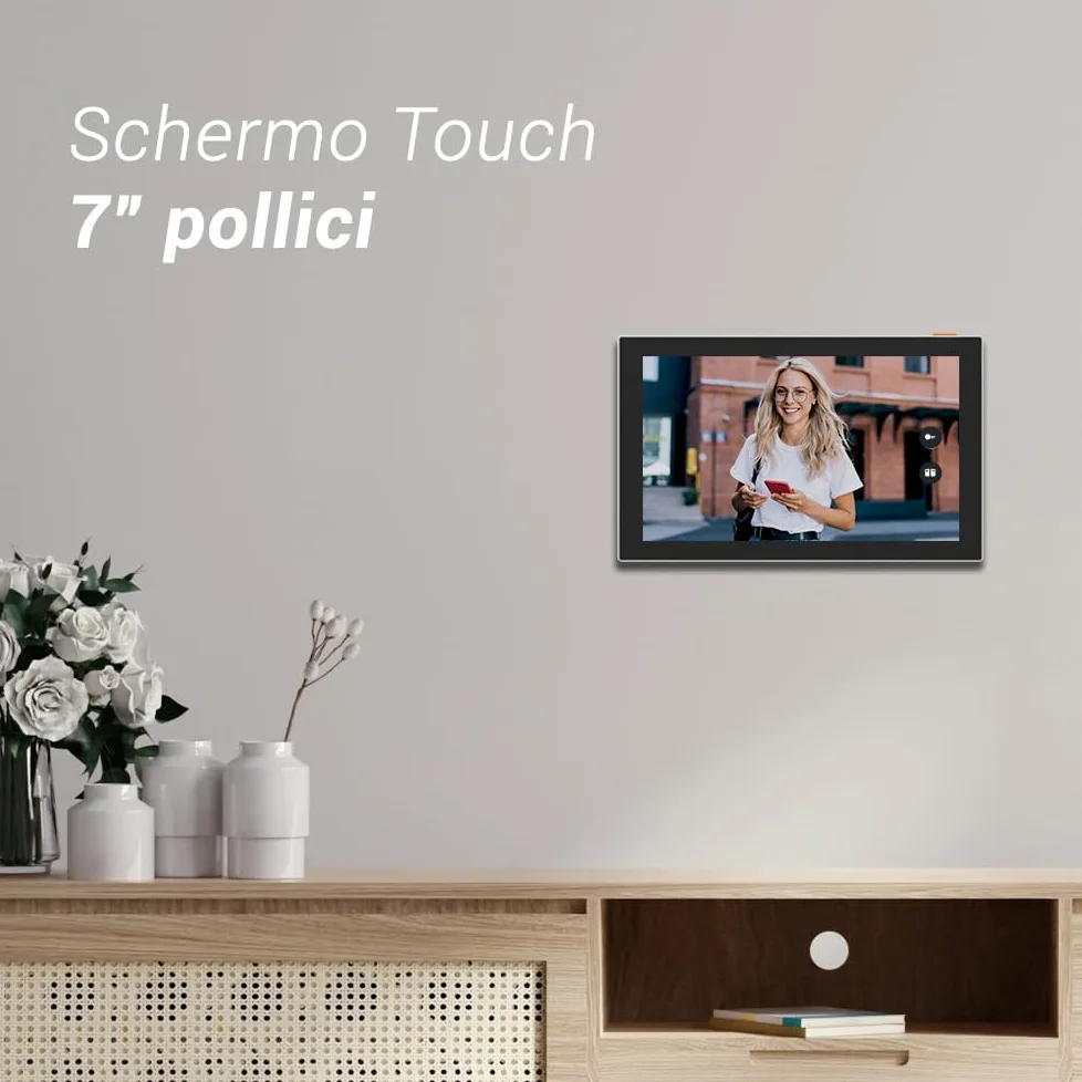 EZVIZ HP5 Videocitofono Connesso, 7 Pollici Touch Monitor, 2 fili, Visione Notturna, Apertura da remoto, Full HD, Apertura RFID, Impermeabile, Dual Band