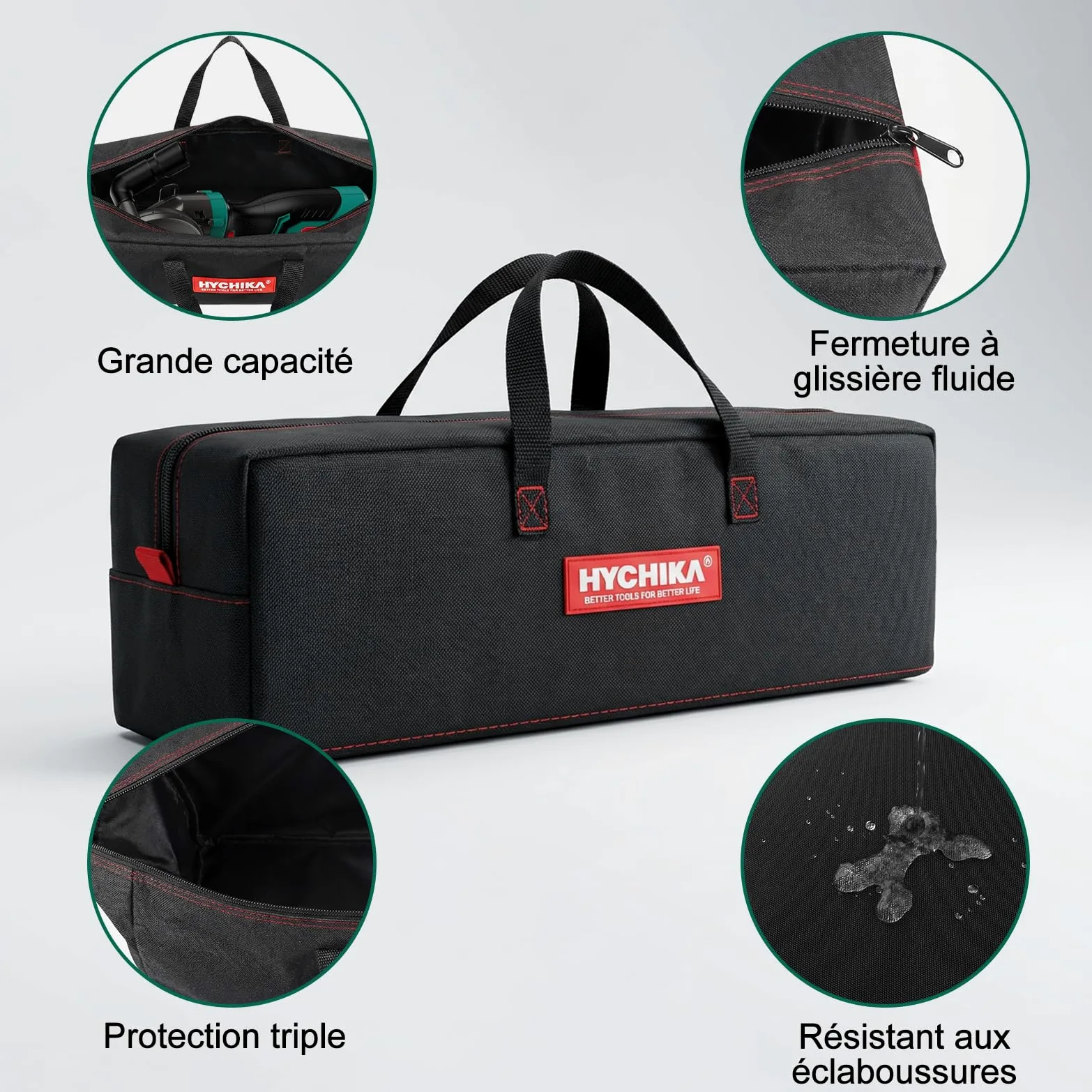HYCHIKA Sega Circolare a Mano, Mini Sega Circolare 750W 3500 giri/min con Borsa da Trasporto, 3 Lame da Sega 115+125mm, Guida Parallela, Profondità di Taglio 48mm, per Legno, Metallo Dolce, Plastica