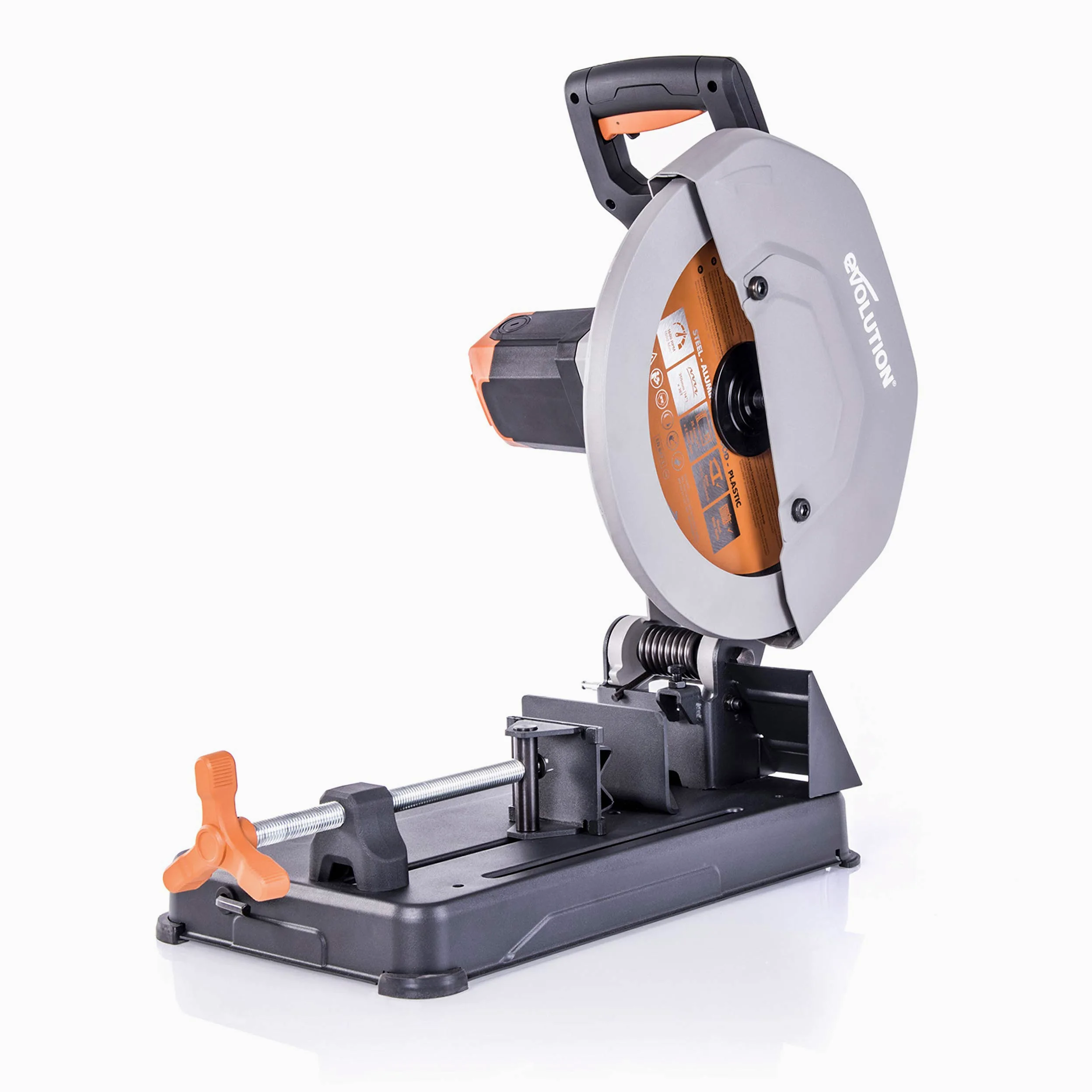 Evolution Power Tools 083-0003 R355Cps Troncatrice Per Ferro Multi Materiale, Esegue Tagli Su Acciaio, Alluminio, Plastica E Legno Anche Con Chiodi, 355 mm