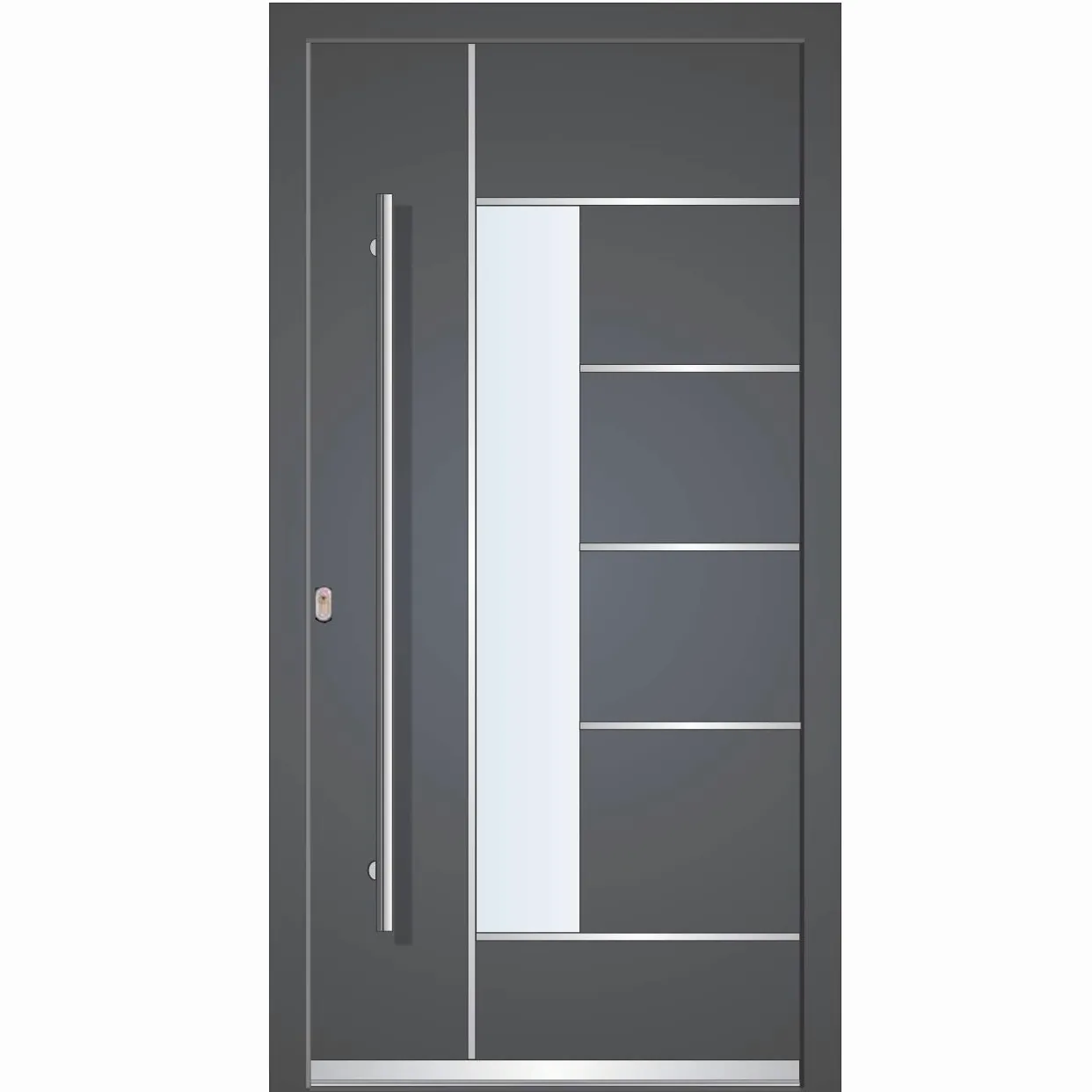 Porta di casa mondiale WH75 standard in alluminio LA40 Dortmund 1100 x 2100 mm sinistra antracite esterno bianco interno BGR1400 stampante