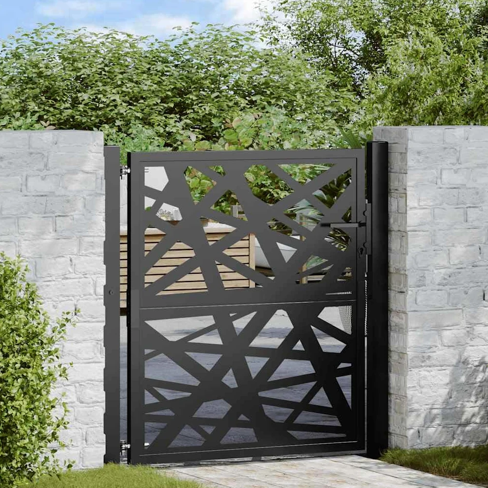vidaXL Cancello Giardino Nero 100x100 cm in Acciaio Design Leggero, cancello della Recinzione, cancello Esterno, cancello del Metallo