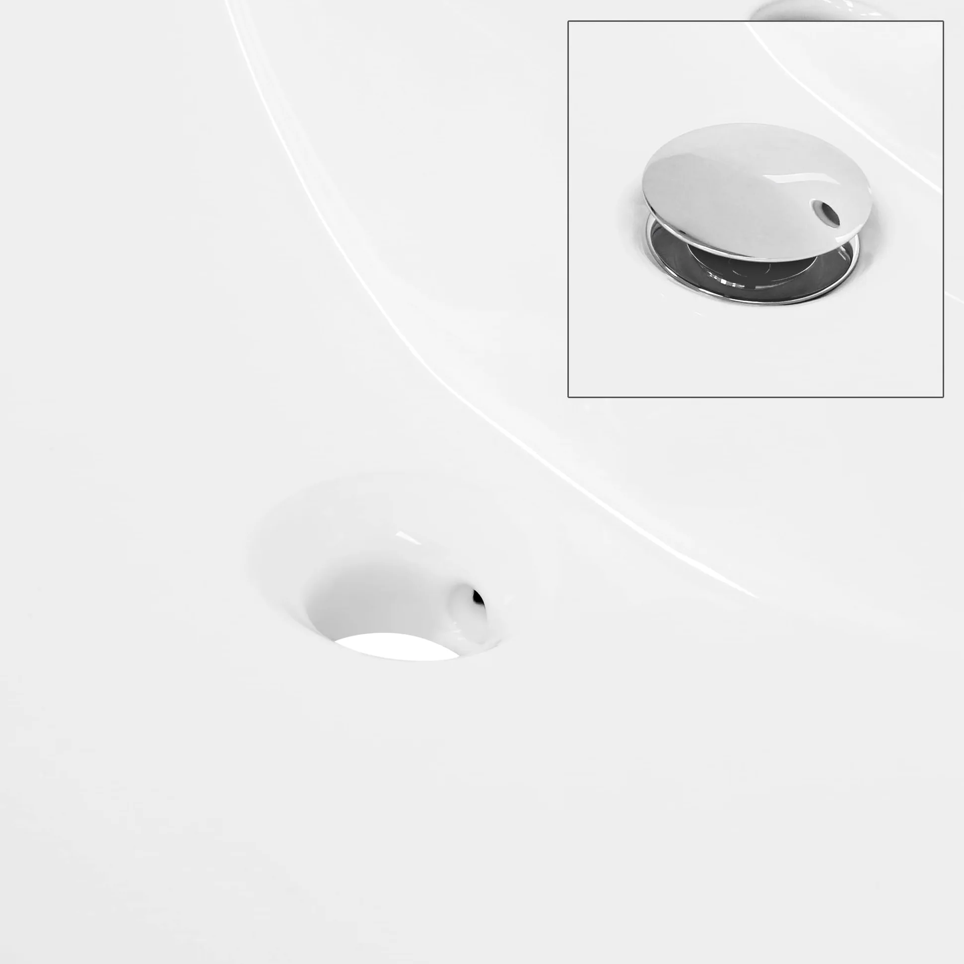 ML-Design Lavabo in Ceramica Bianca 51x15,5x41,5 cm Lavandino da Incasso Quadrato Moderno Bacinella Lavamani per il Bagno e Toilette Lavello con Scarico Standard Foro per Rubinetto e Troppopieno