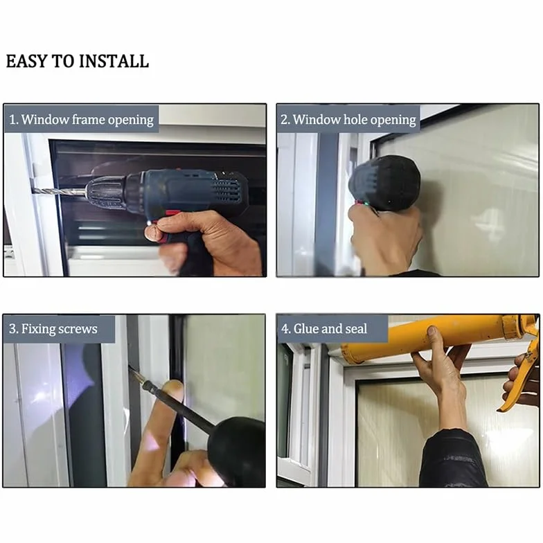 Capannone Finestra, Ventilazione Iscrizione Porta Sostituzione Bicchiere Persiane, Diapositiva Verticale Insonorizzato Fascia Schermo per Casa Esterno(60x110CM)