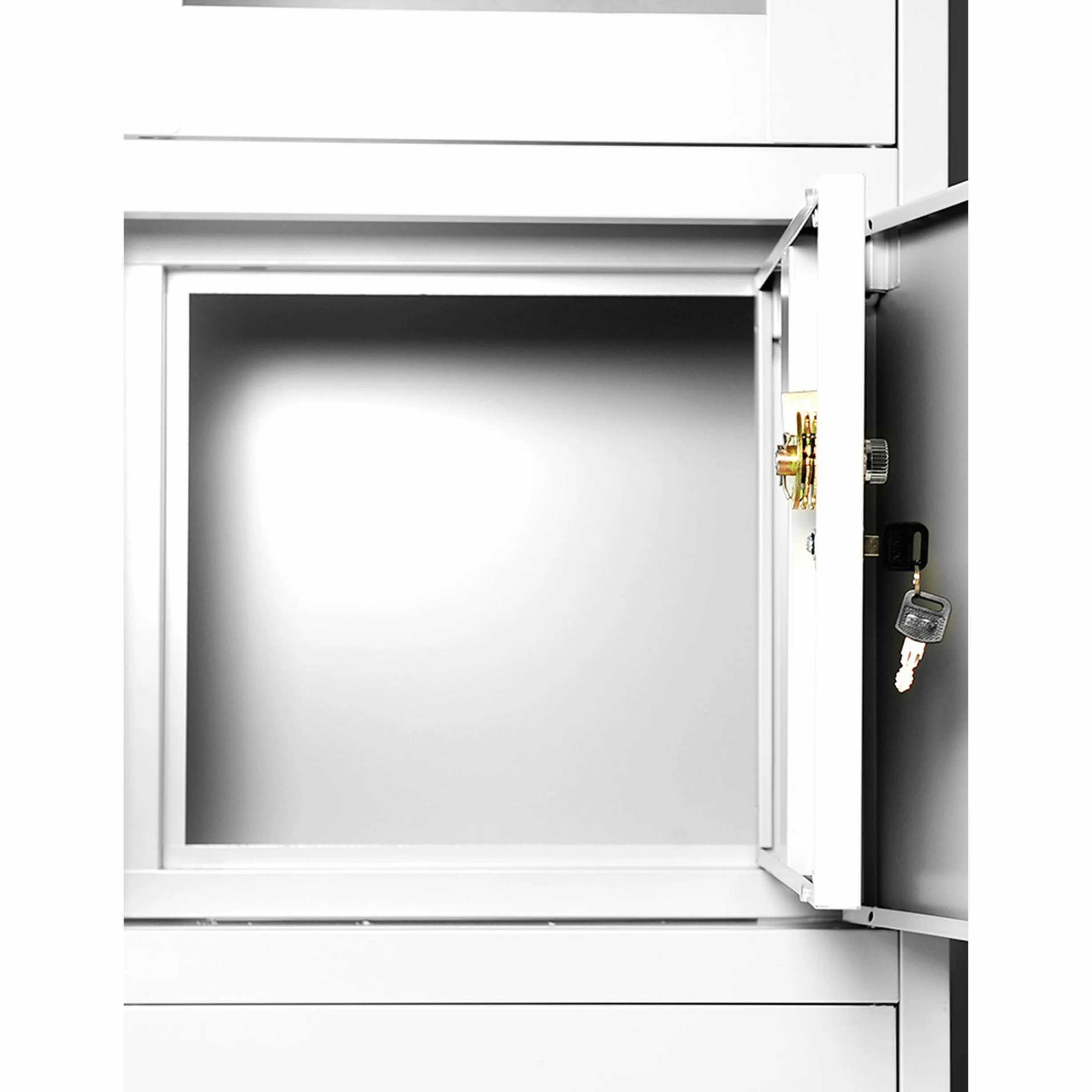 Jan Nowak Armadio per archivio ufficio C018S armadio metallico vano segreto cassetti verniciatura a polvere Lamiera di acciaio 185 cm x 90 cm x 40 cm (bianco)