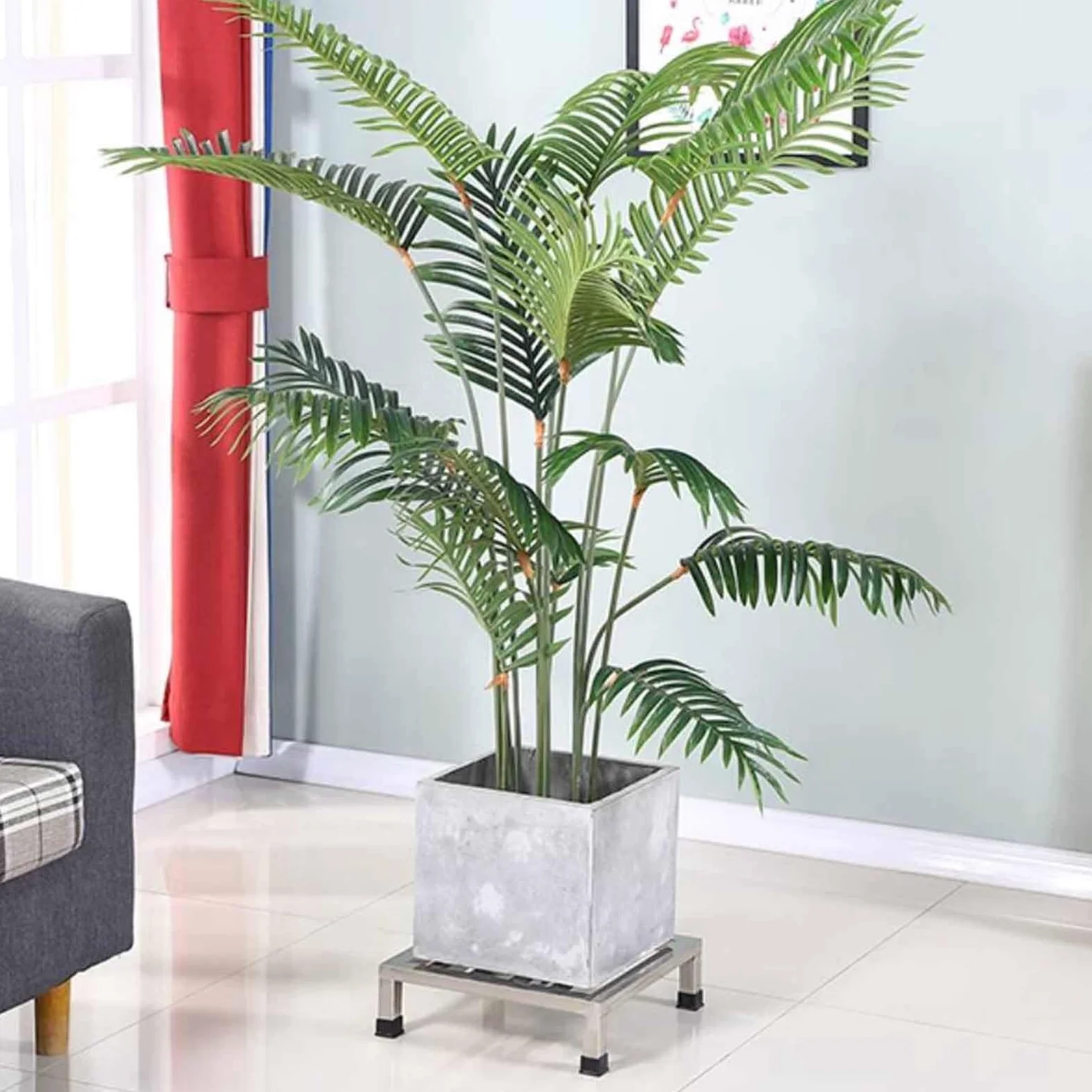 Supporto in Acciaio Inox Resistente per Elettrodomestici con Mensola Retta per Lavatrice/Frigorifero, Base per Mobili con Staffa per Pallet Spaccato a Terra (35x35x20cm)