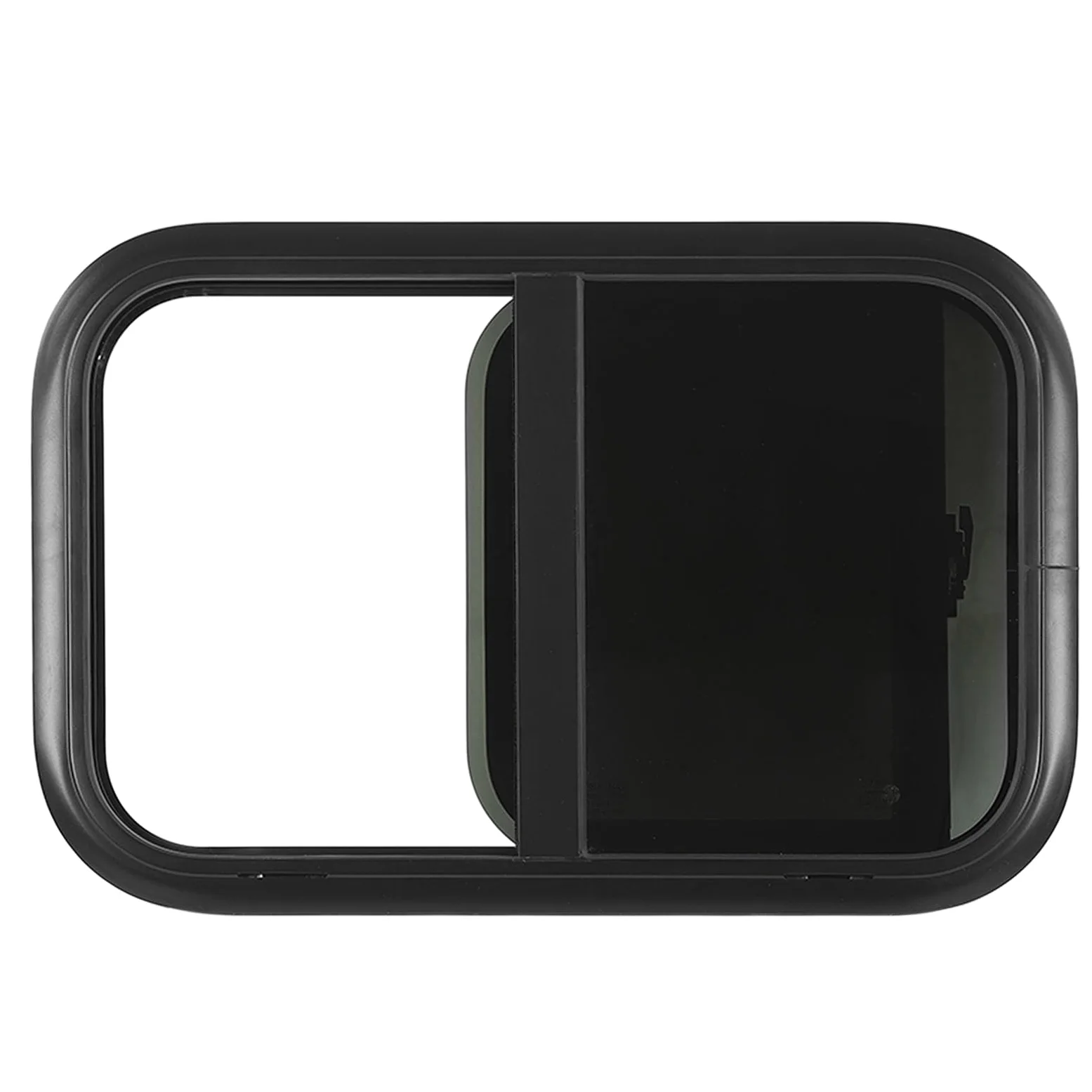 Finestra Scorrevole Orizzontale per 700 X 500 Mm in Lega di Alluminio Nera con Vetro Resistente Ai Raggi – Perfetta per , Roulotte e Case Mobili (Per spessore parete di 26‑31