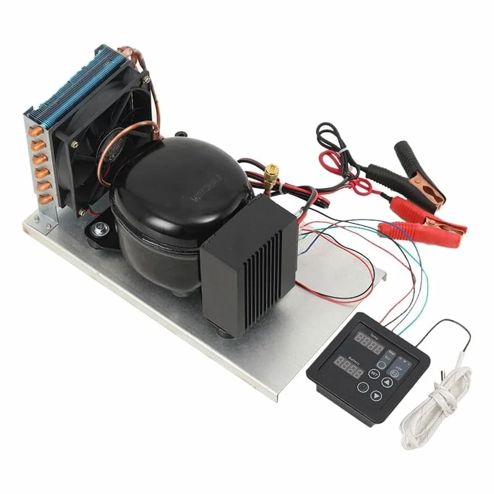 BD25HC Compressore Frigorifero DC | 12-24V con controllo solare della temperatura | Raffreddato ad aria per la refrigerazione automobilistica e nautica | Unità di raffreddamento efficiente