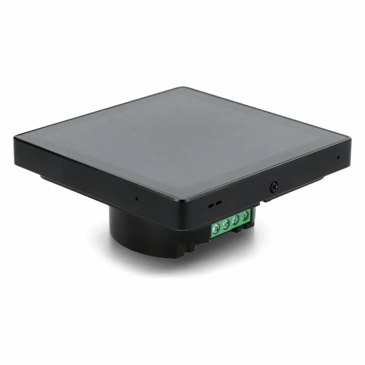 Shelly Wall Display Nero + Blu H&T Nero, Pannello di Controllo Wi-Fi Smart Home, Termostato, Relè 5A Integrato, Conduttore Neutro Richiesto, Dati Ambientali, Domotica, Alexa e Google Home