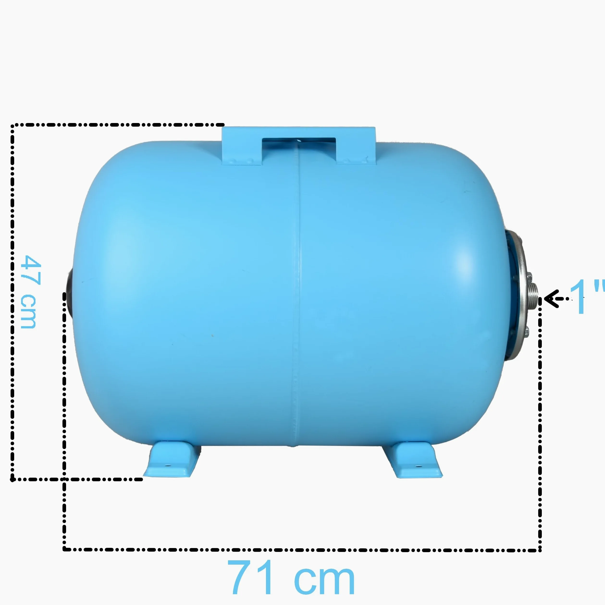 Serbatoio a Pressione 100L - per Impianti Idrici e Sistemi Autoclave - con Membrana EPDM - Vaso di Espansione - per Pompa Domestica Pompa per Pozzo - Attacco da 1" - Acciaio - Orizzontale 100 Litri