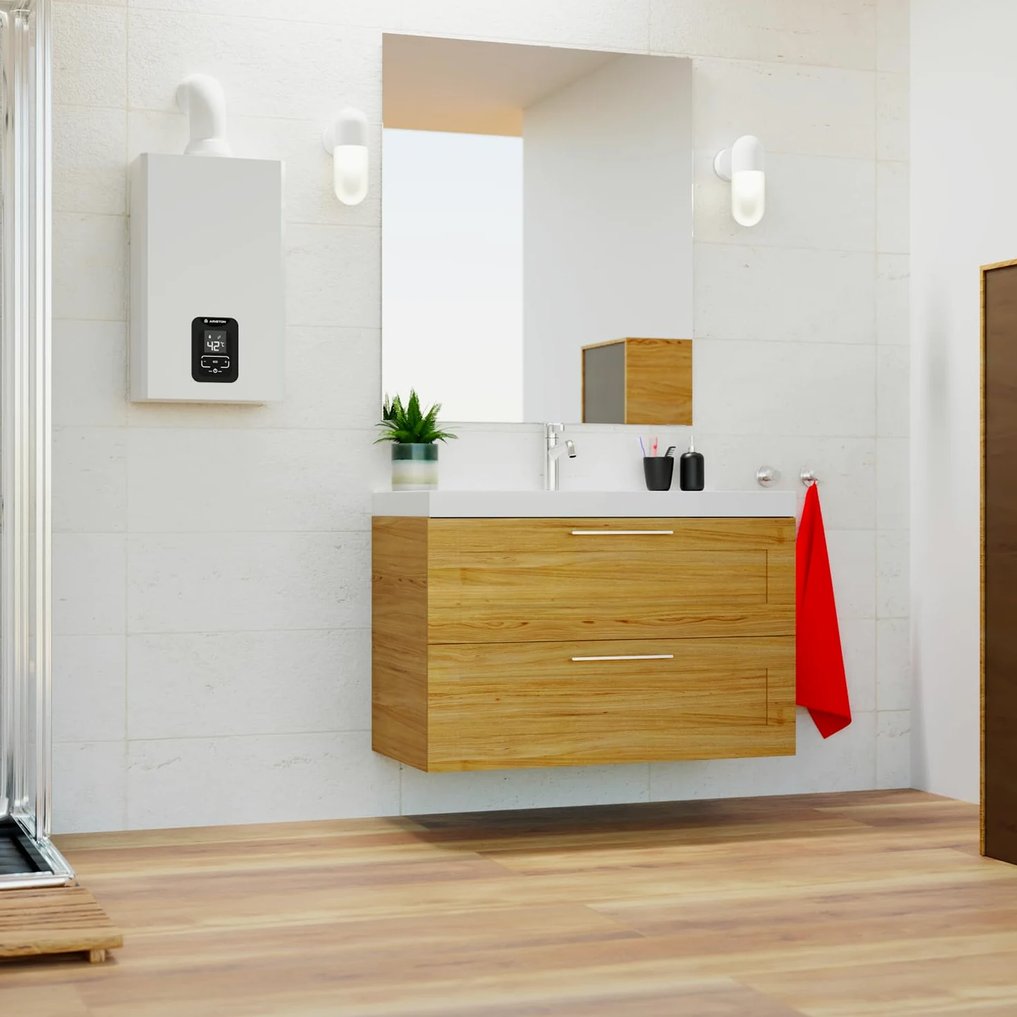Ariston NEXT EVO X SFT - Scaldabagno a Gas Butano Istantaneo a Camera Stagna 11 L/LPG EU Sicuro Sicuro con Display Intuitivo e Funzione ECO EVO per Maggior Risparmio 34,5x16,5x65, Classe Energetica A+