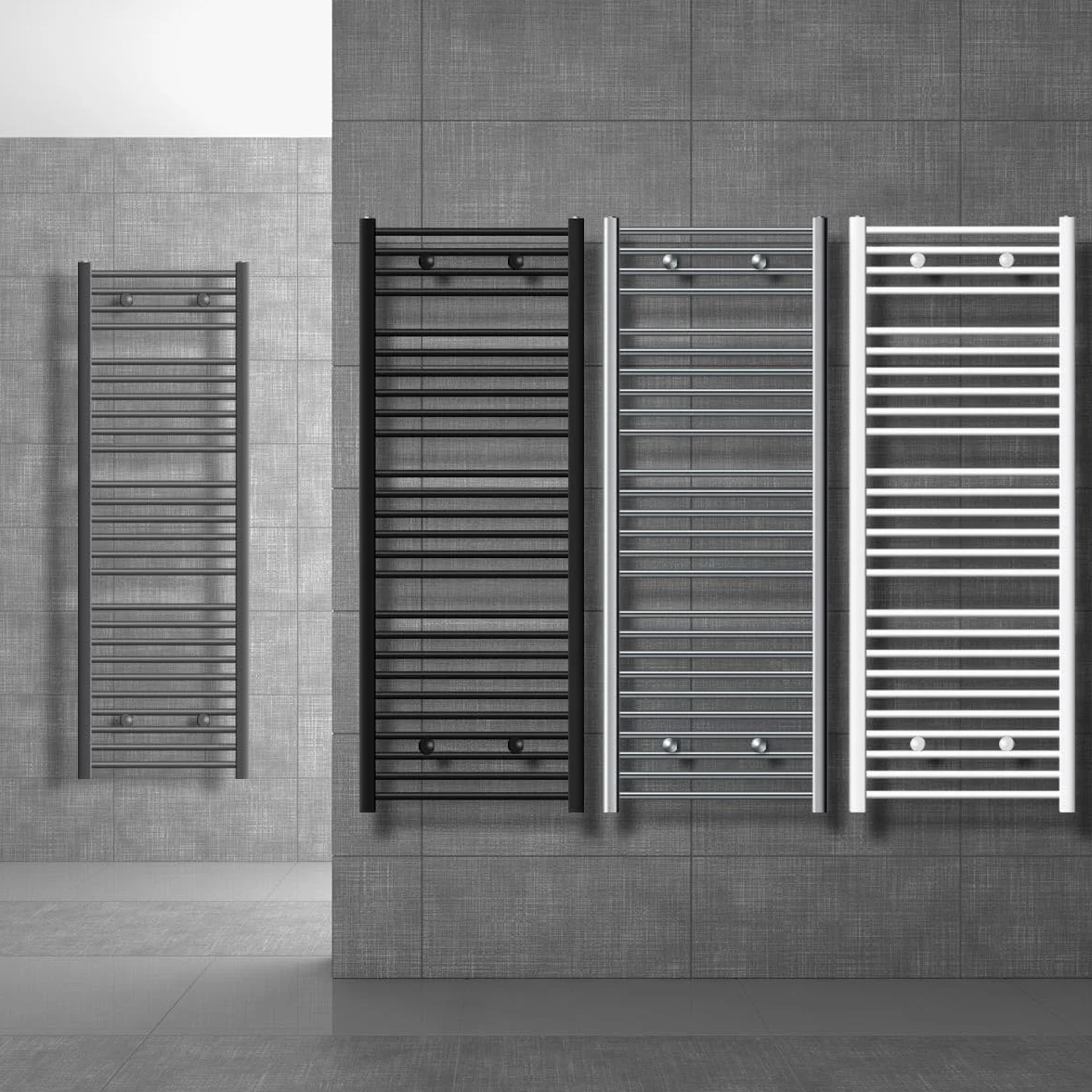 LuxeBath Radiatore Elettrico per Bagno Sahara 300x1400 mm Antracite Attacco Laterale Diritto con Elemento Riscaldante 900W Termostato Display Digitale Termosifone Scaldasalviette Termoarredo
