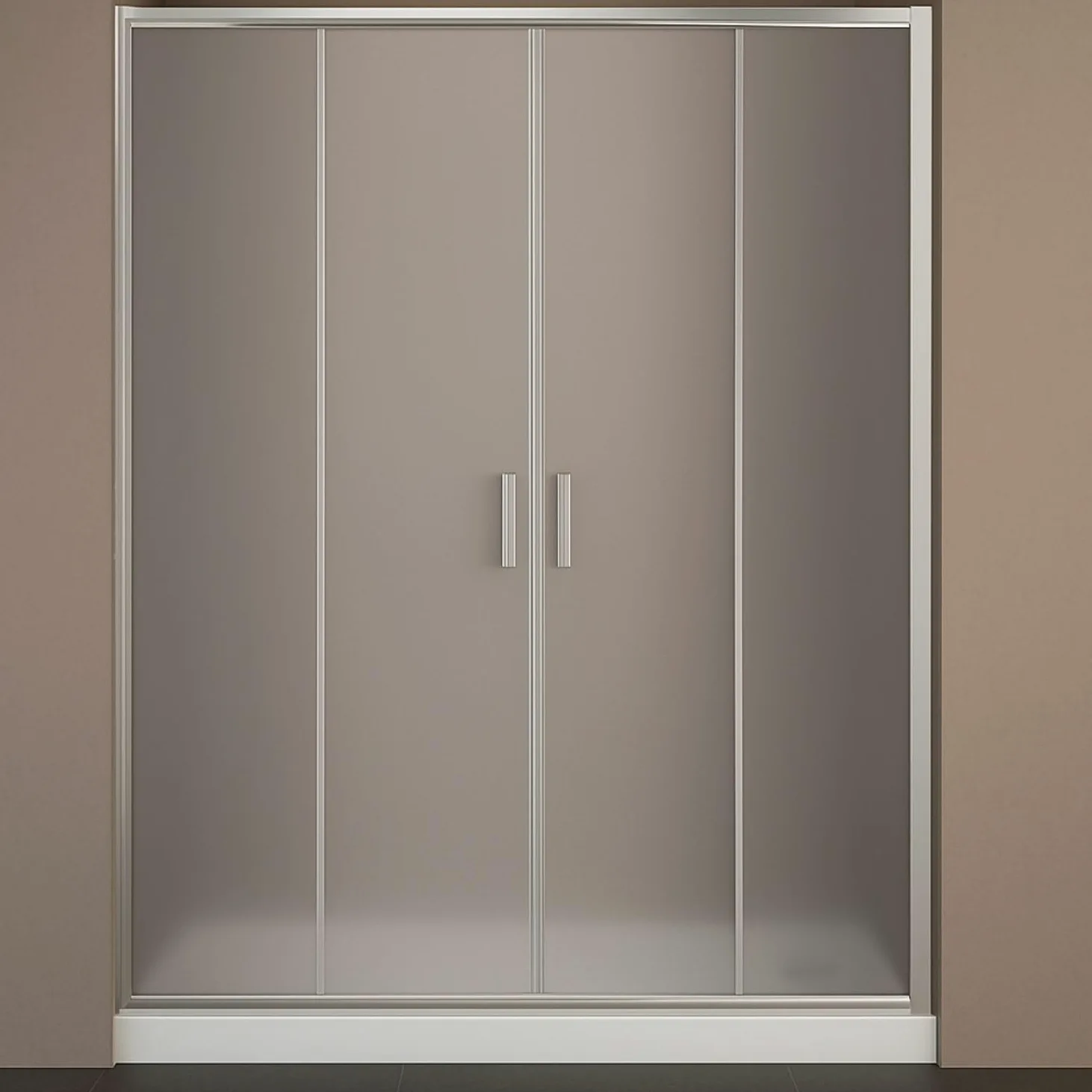 Porta Doccia Scorrevole Slide4 per Box Nicchia Quattro Ante Cristallo Stampato (1, 178-184 x h190 cm)
