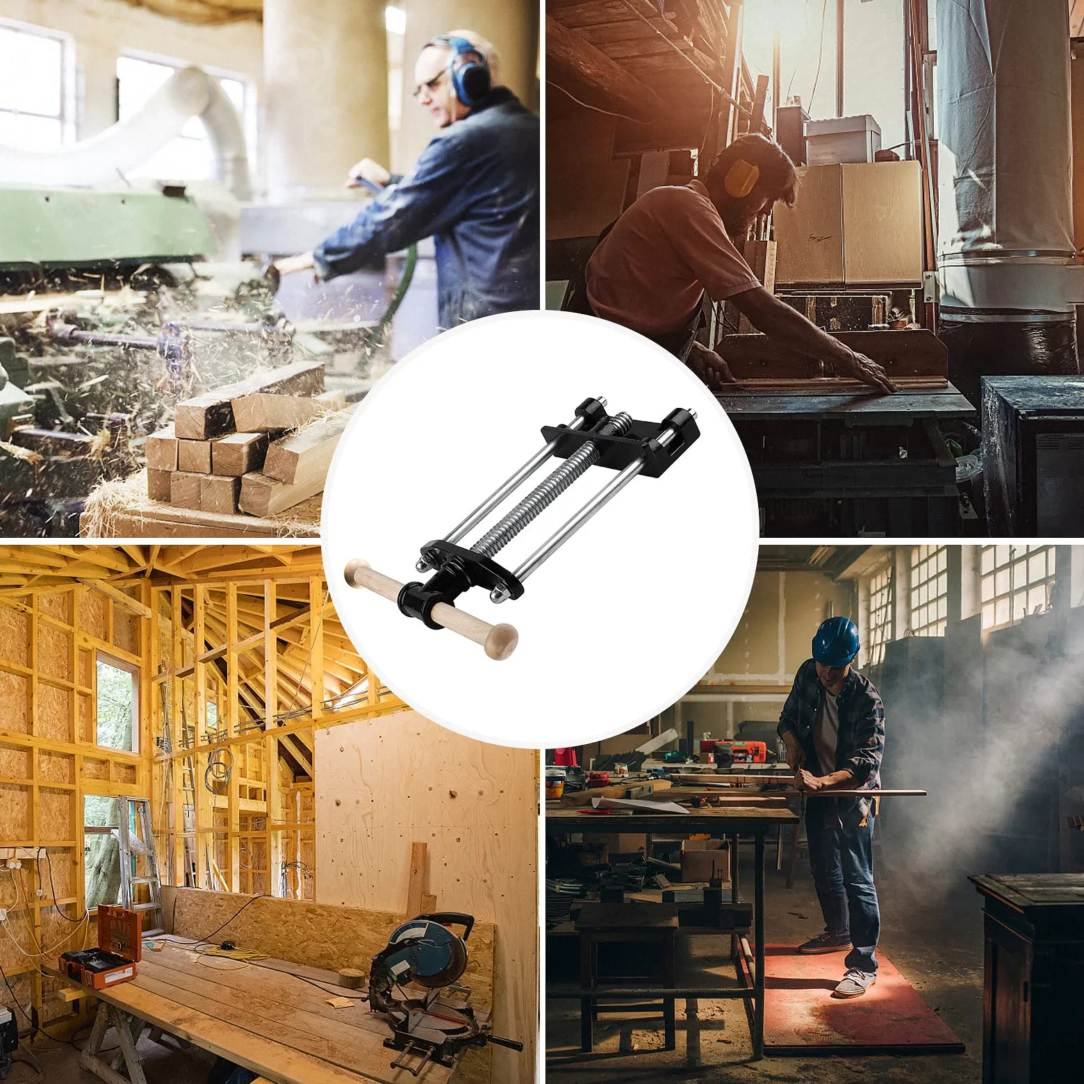 CPROSP Morsa da Banco Falegname 10.5'' Resistente per Legno, Morsa Legno Falegname per Falegnameria Carpenteria in Acciaio Robusto Accessori Industriali