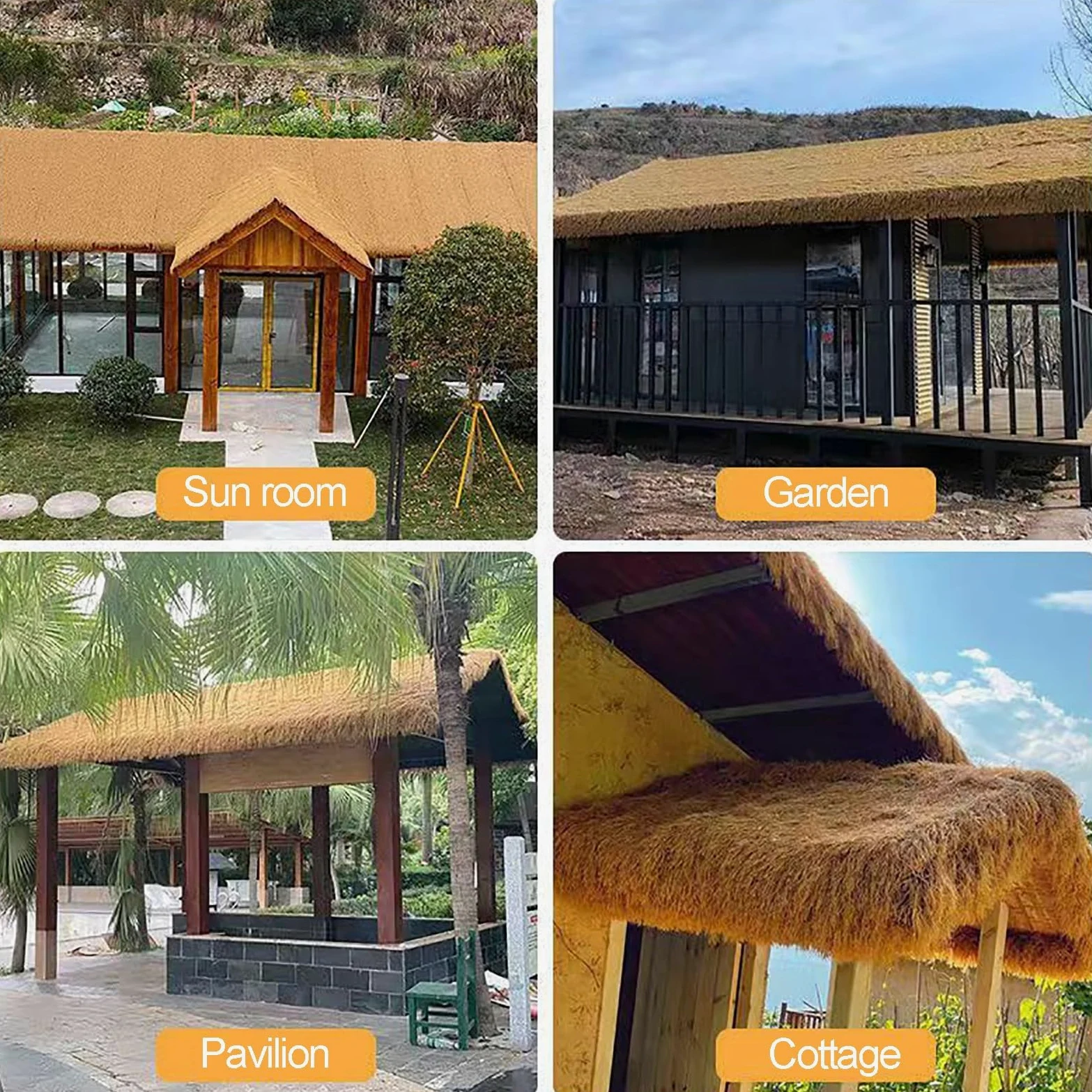 SARKEY Rotoli di Paglia di Palma Artificiale, Paglia di Simulazione PE, Anatra Barca Paglia di Casa Tetto della Palma, per Bar Decorazione Esterna Giardino(1x20m(3.28x65.61ft))